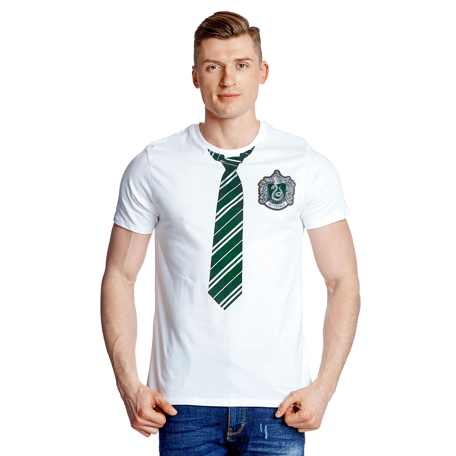 Harry Potter - T-shirt blanc ressemblant à Slytherin