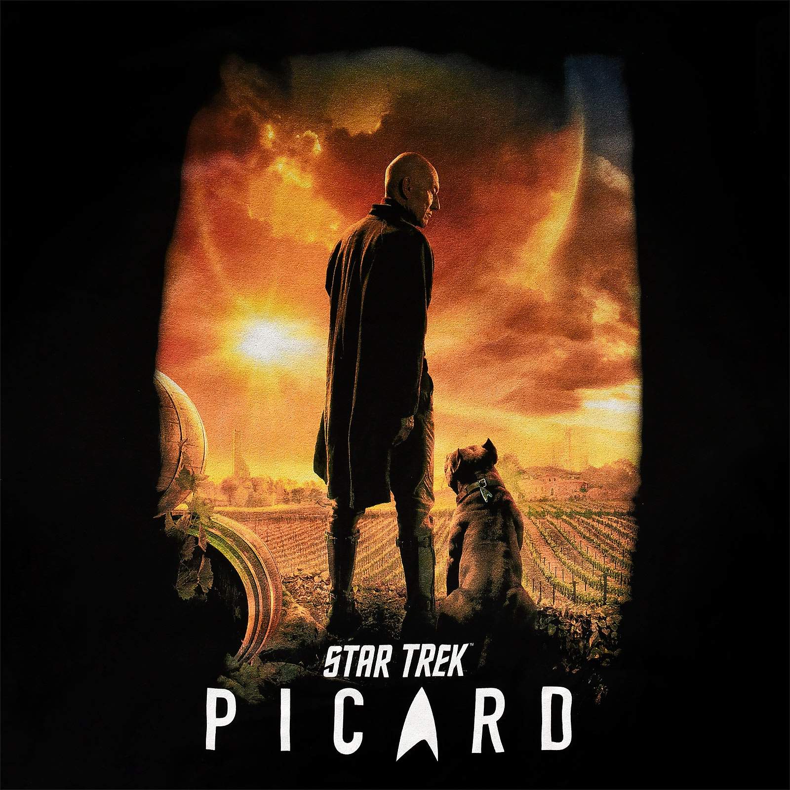 Star Trek - T-shirt Poster Picard noir
