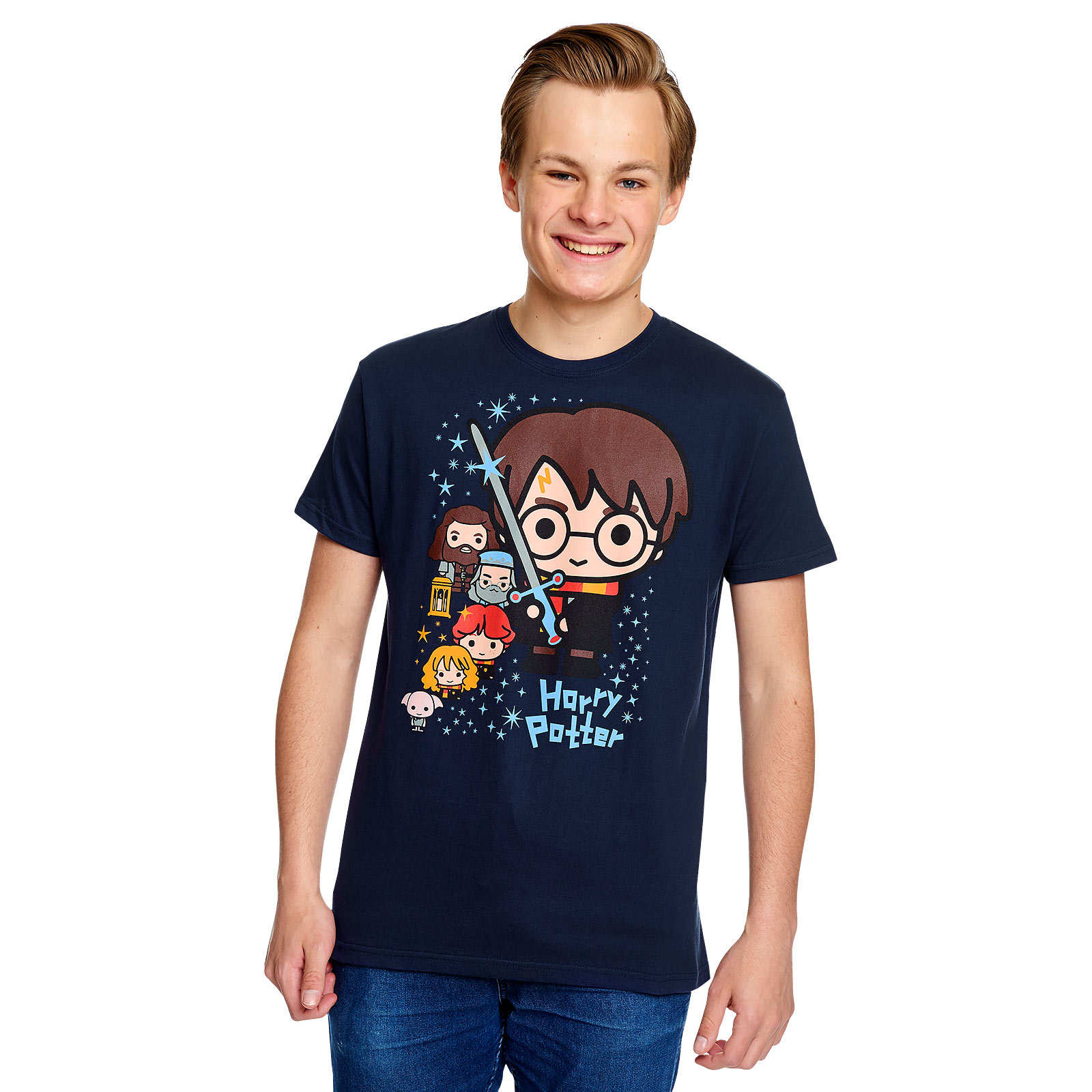 Harry Potter En Vrienden Chibi T-Shirt Blauw