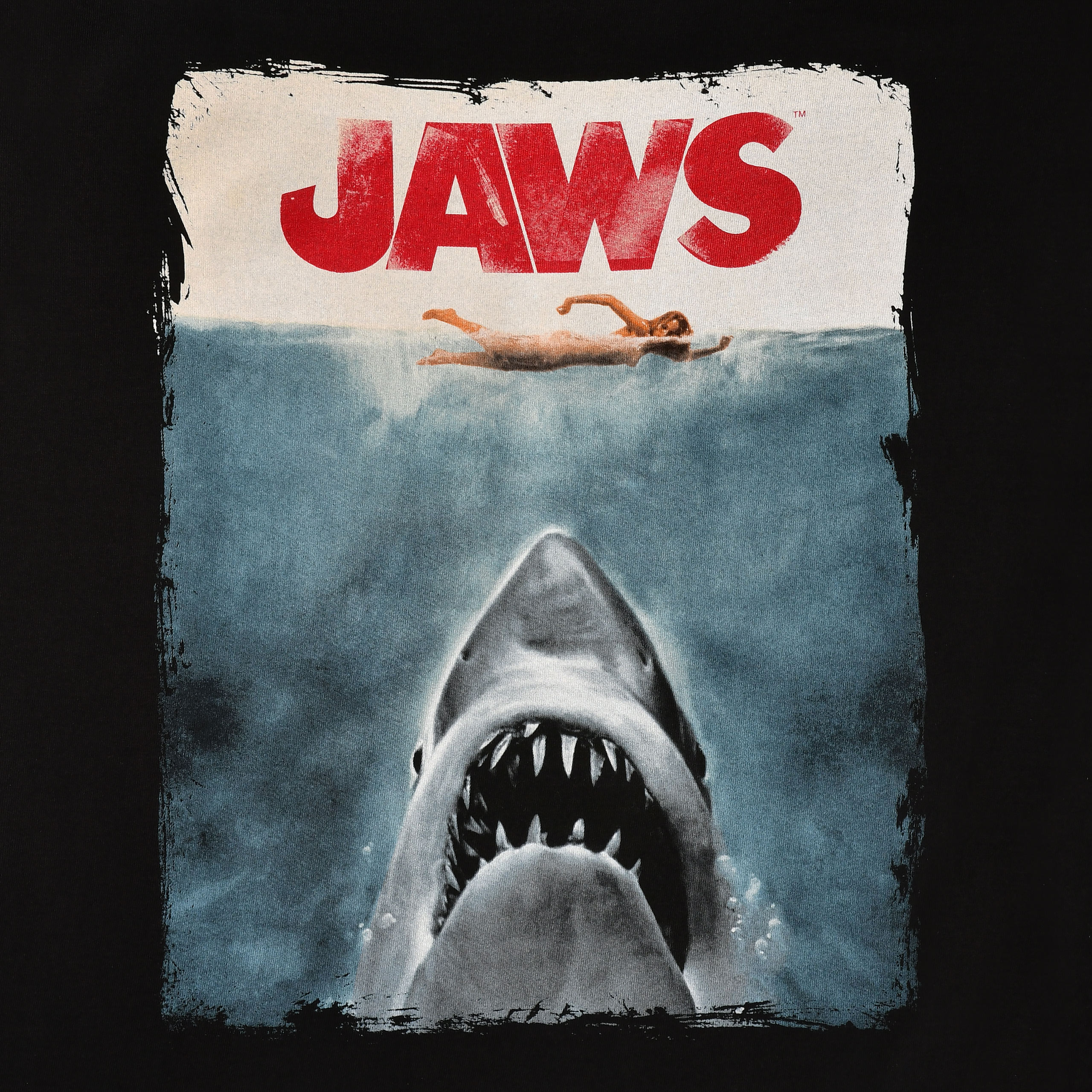 De Witte Haai - Jaws Poster Shirt Zwart