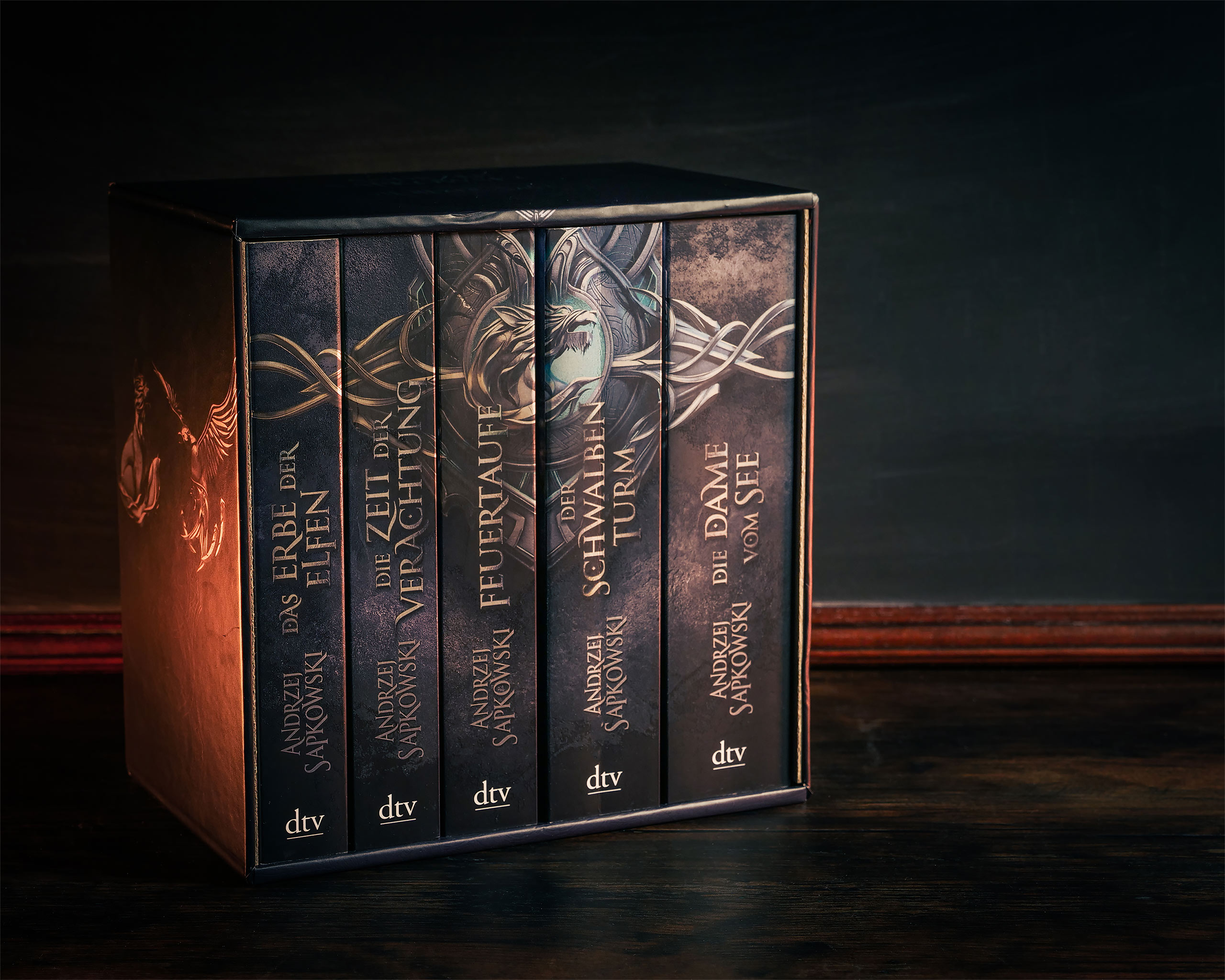 De 5 delen van de Witcher Saga in een box