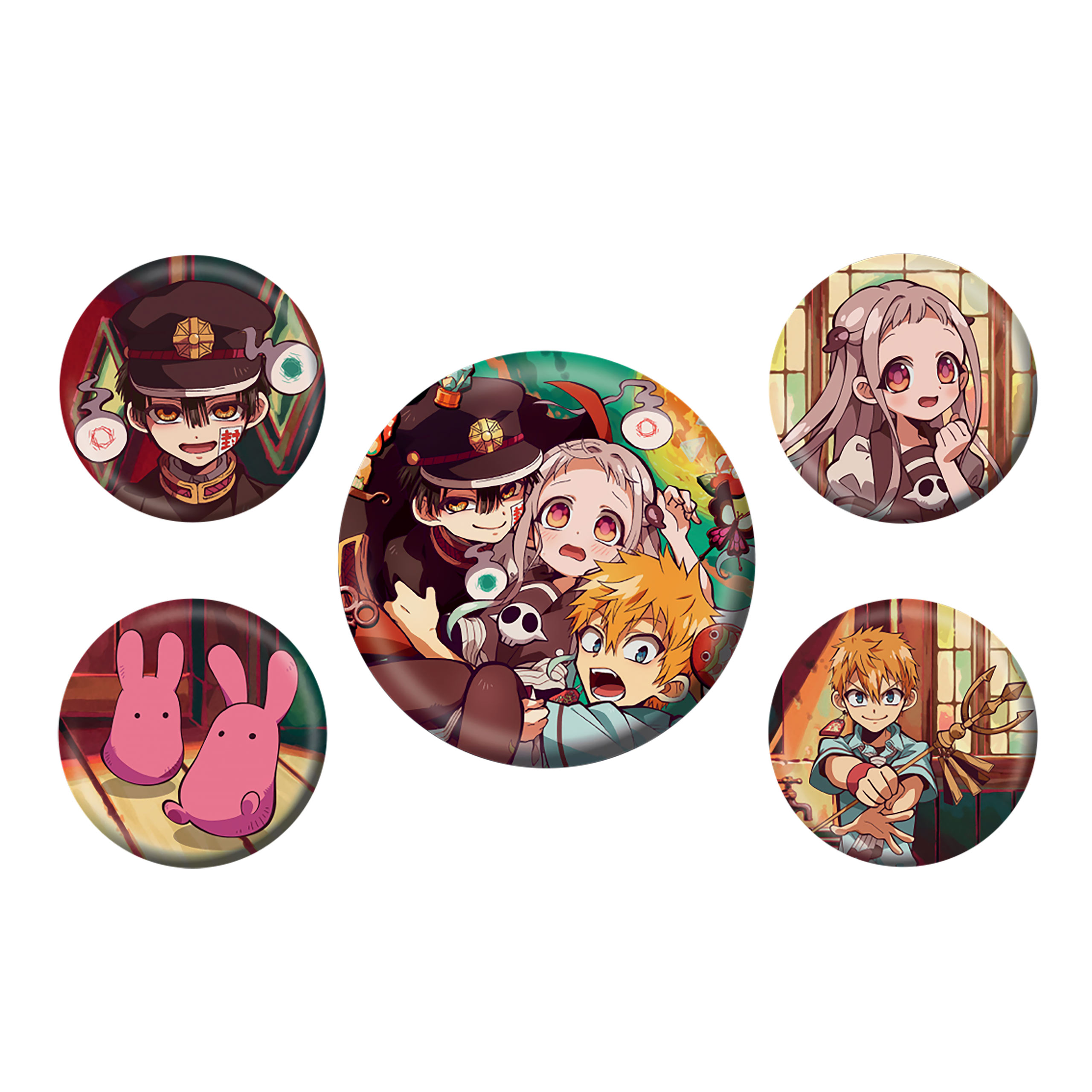 Mon Fantôme d'École Hanako - Ensemble de 5 Badges de Personnages
