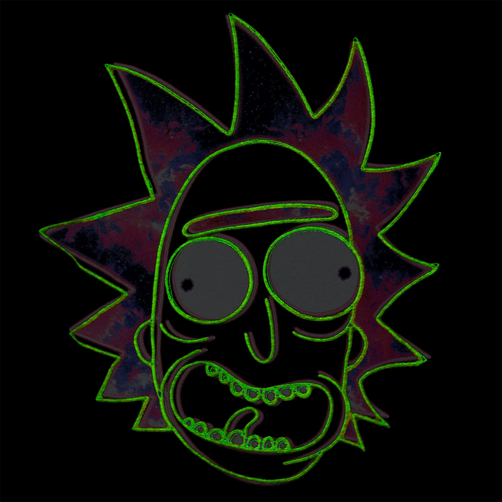 Rick and Morty - Neon Rick Glow in the Dark T-Shirt schwarz