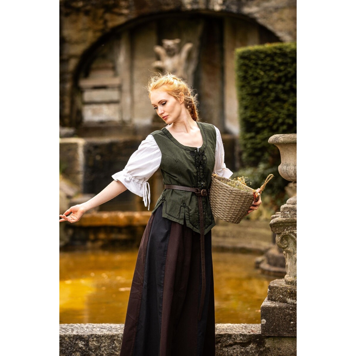 Chaleco corsé medieval Selma verde