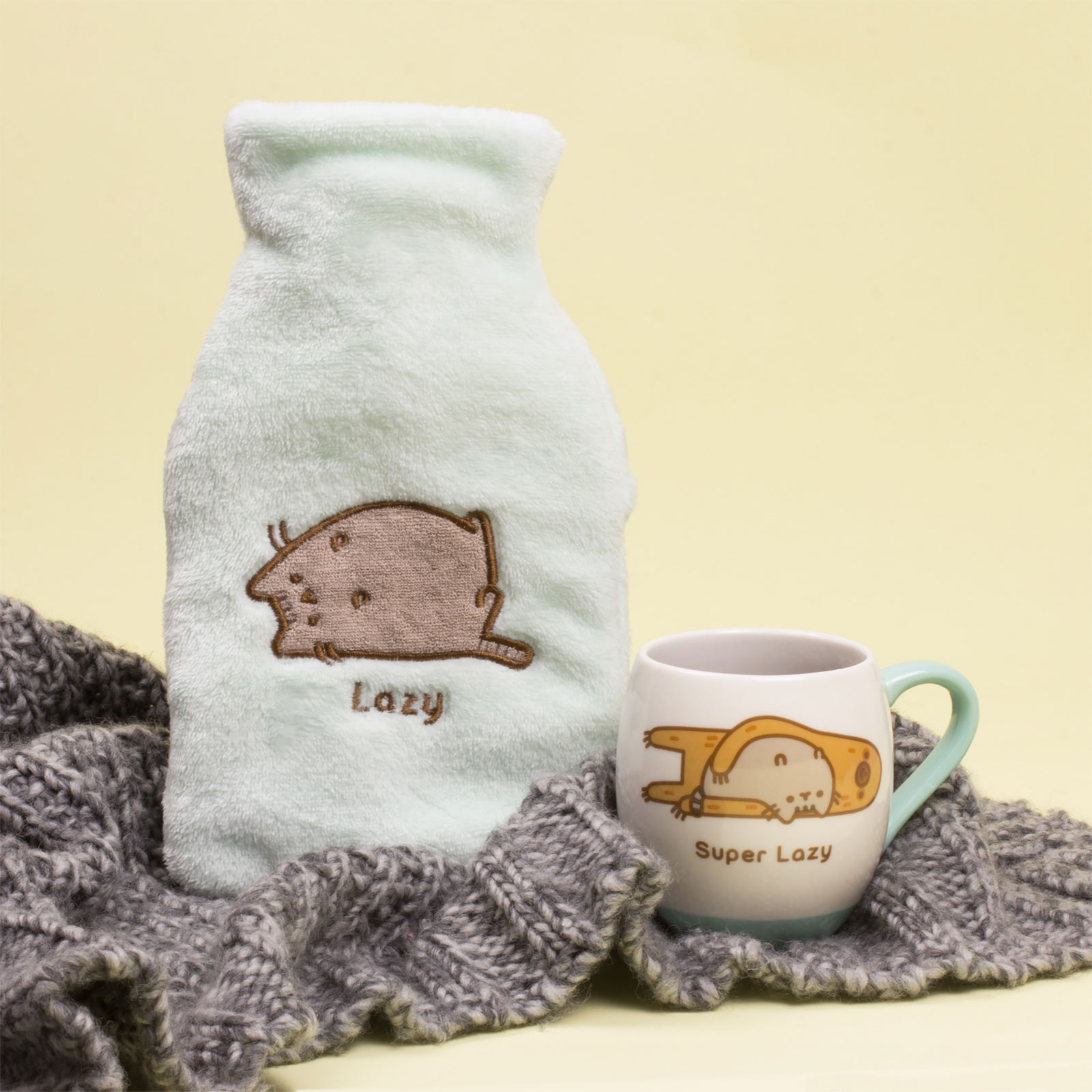 Pusheen - Lazy Hot Water Bottle with Cup