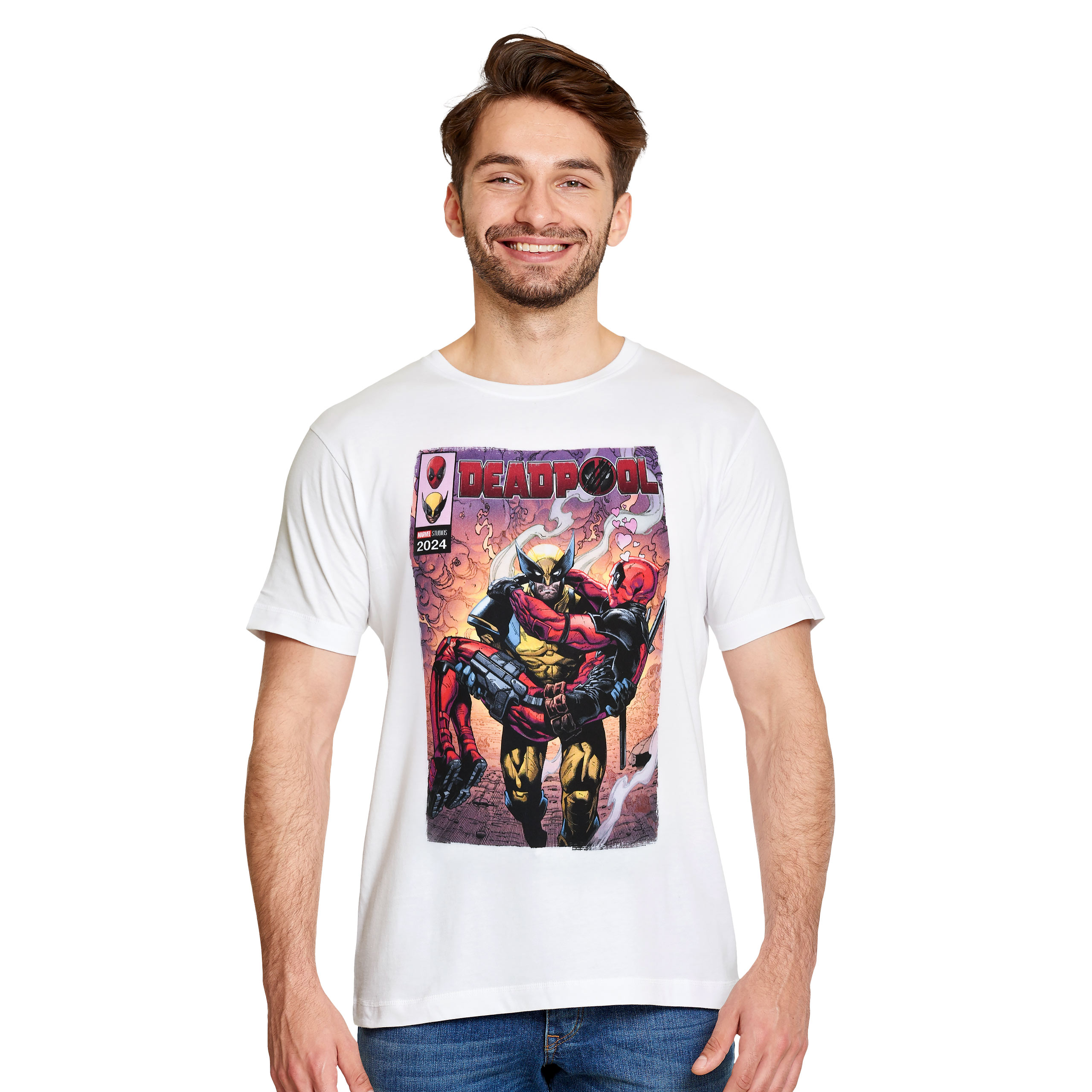 T-shirt blanc Deadpool et Wolverine Best Bubs Comics