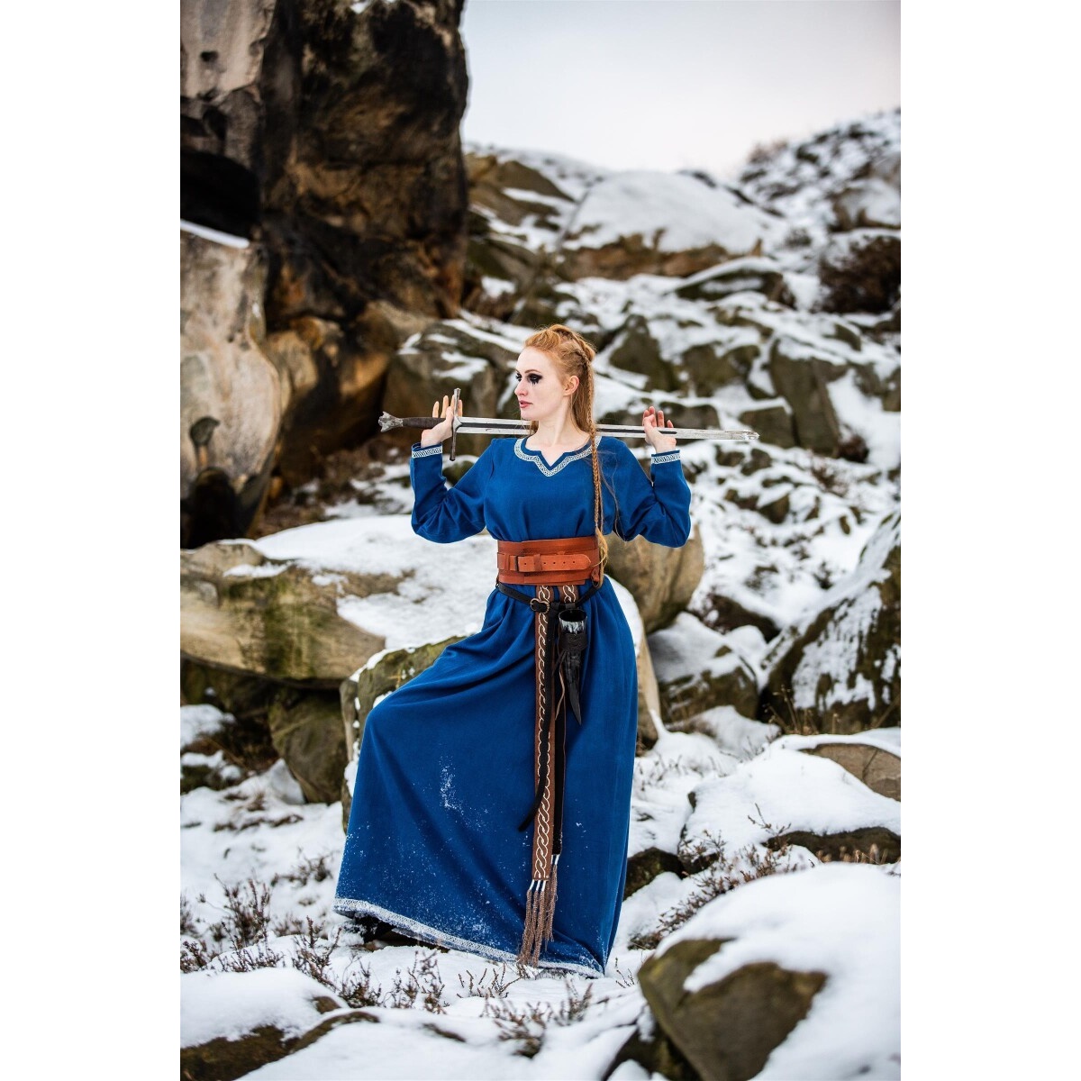 Medieval Viking Dress Brigida blue