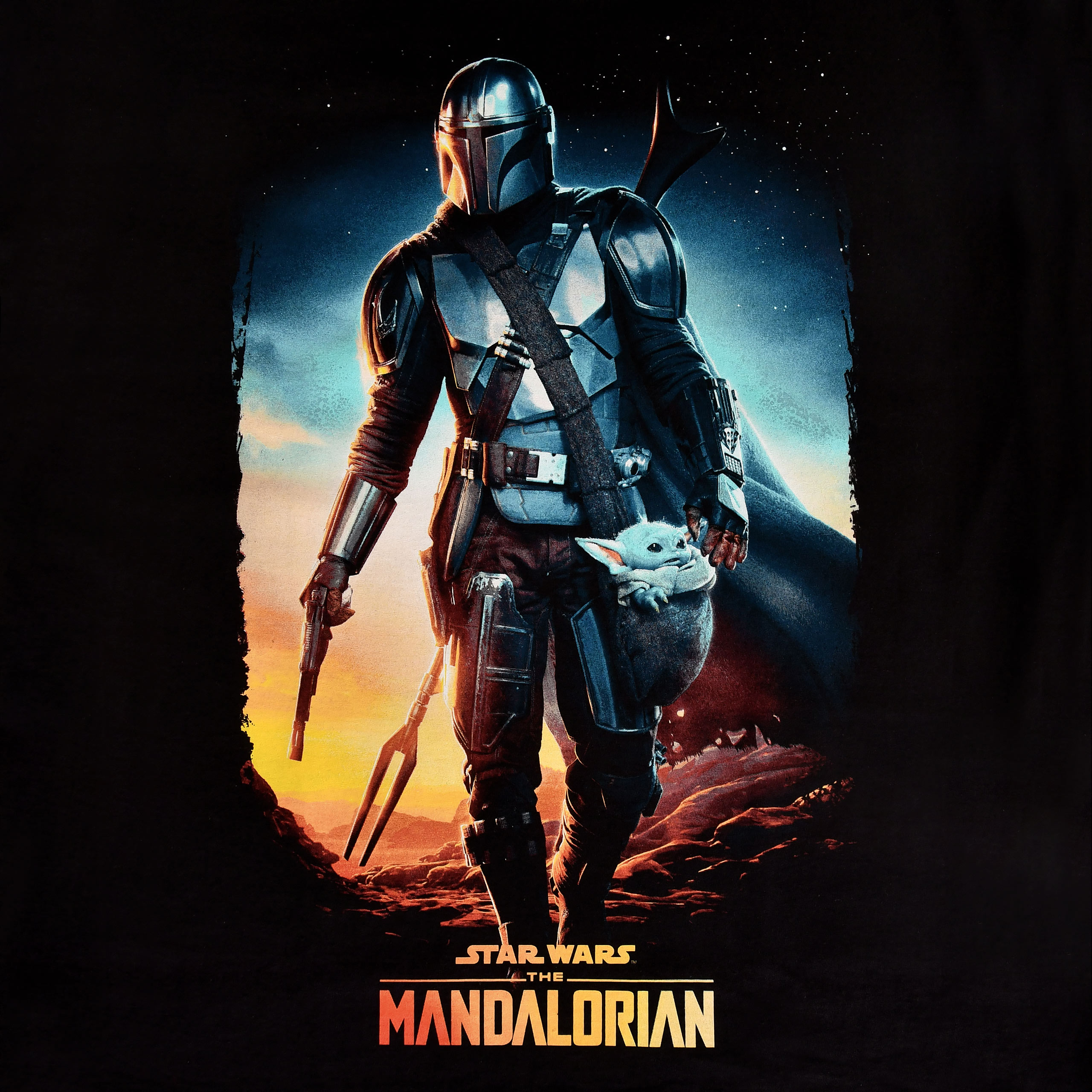 T-shirt noir Through The Galaxy - Star Wars Mandalorian