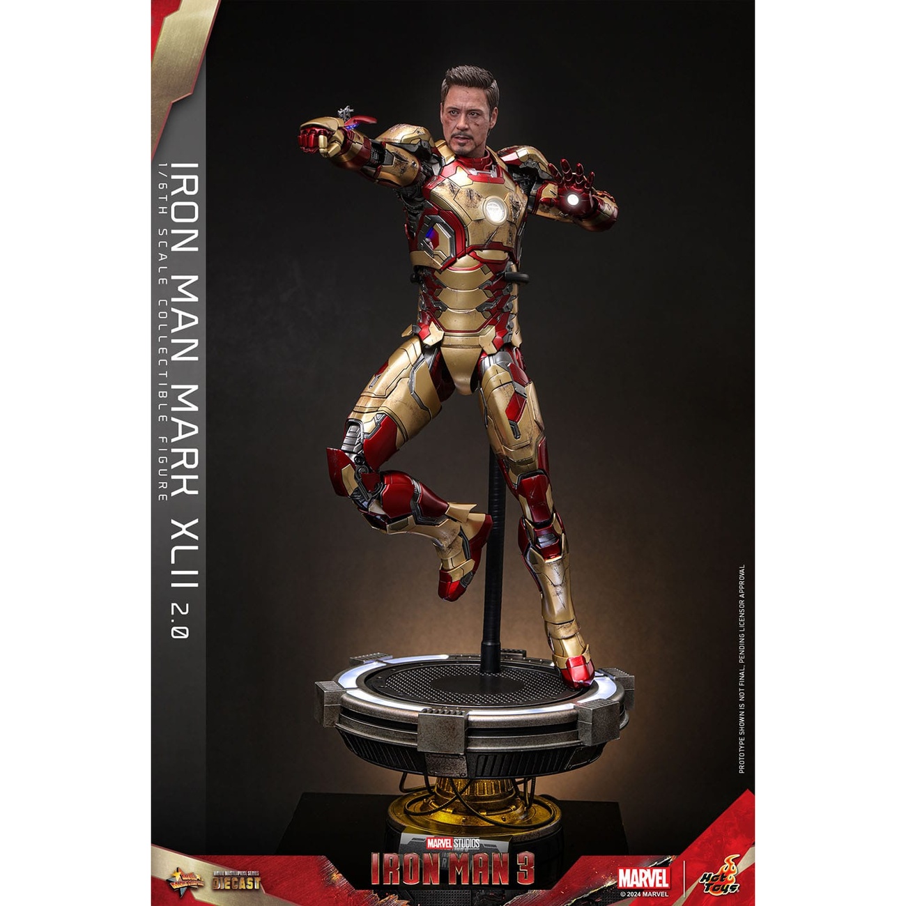Iron Man 3 - Figura de acción Diecast Masterpiece Iron Man Mark XLII 1:6 Deluxe