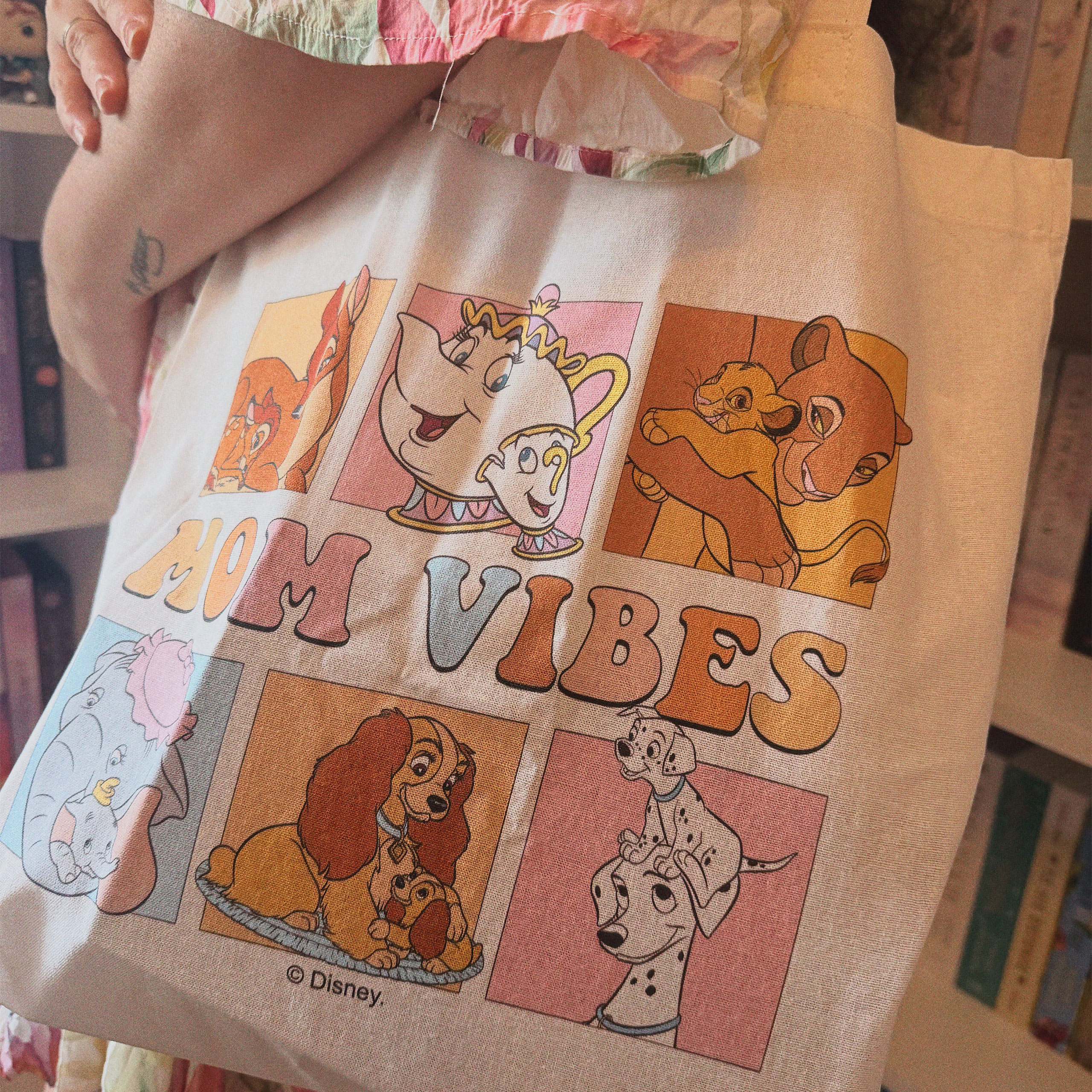 Mom Vibes - Borsa di tela Disney bianca