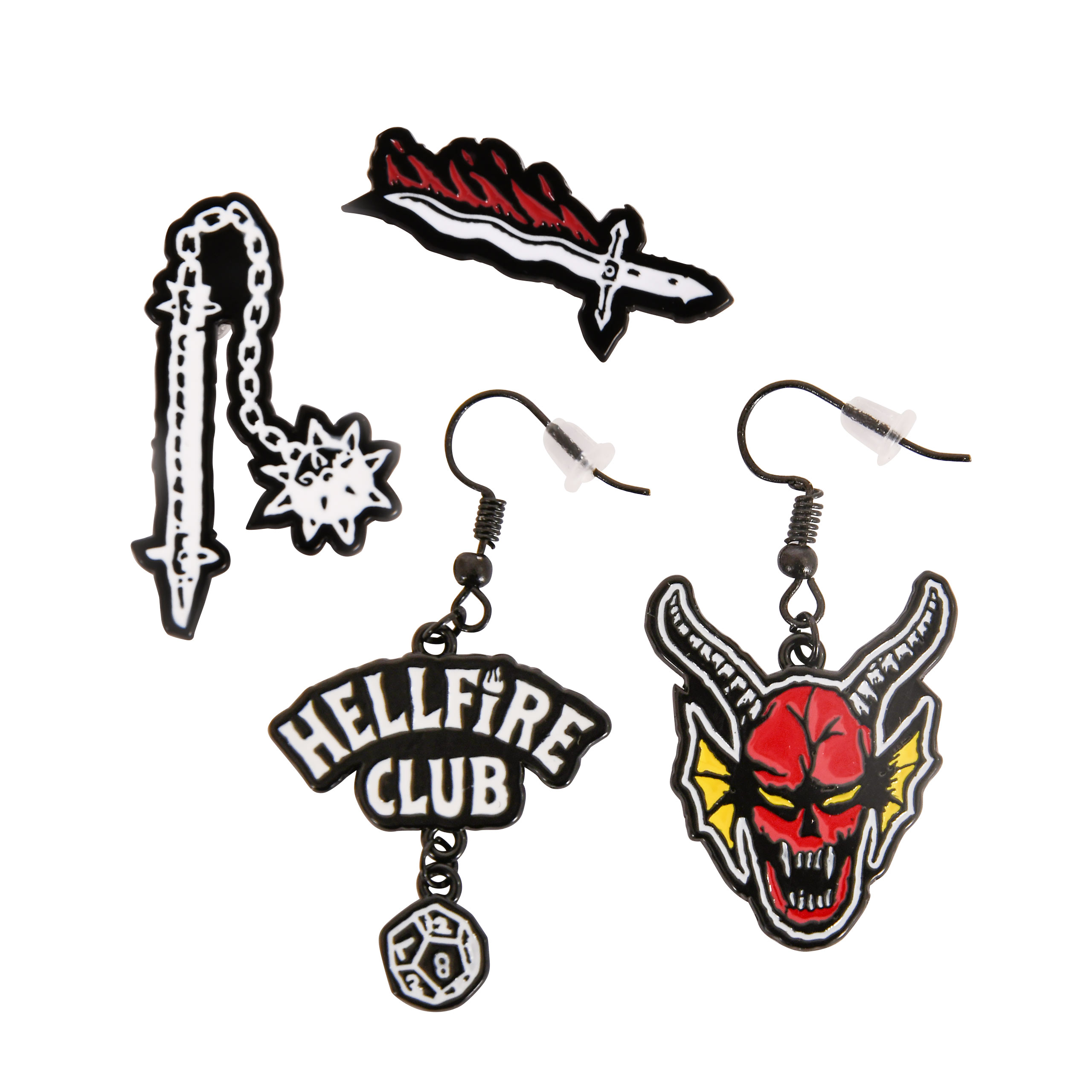 Stranger Things - Hellfire Club Earrings 3-piece Set