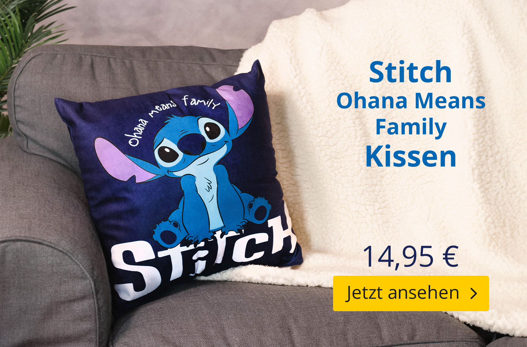 Stitch Ohana Means Family Kissen - Lilo & Stitch - 14,95 EUR