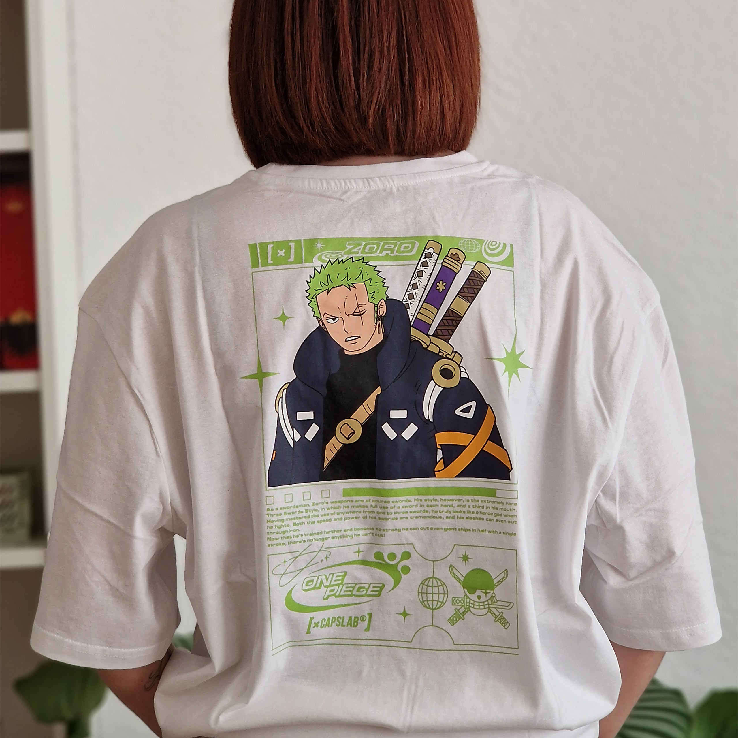 One Piece - T-shirt oversize Zoro Capslab blanc