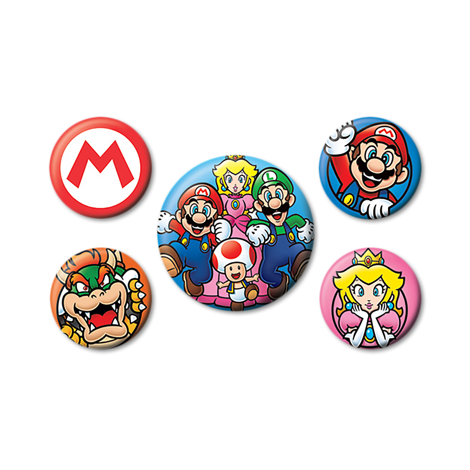 Super Mario - Vrienden Button 5-delige Set