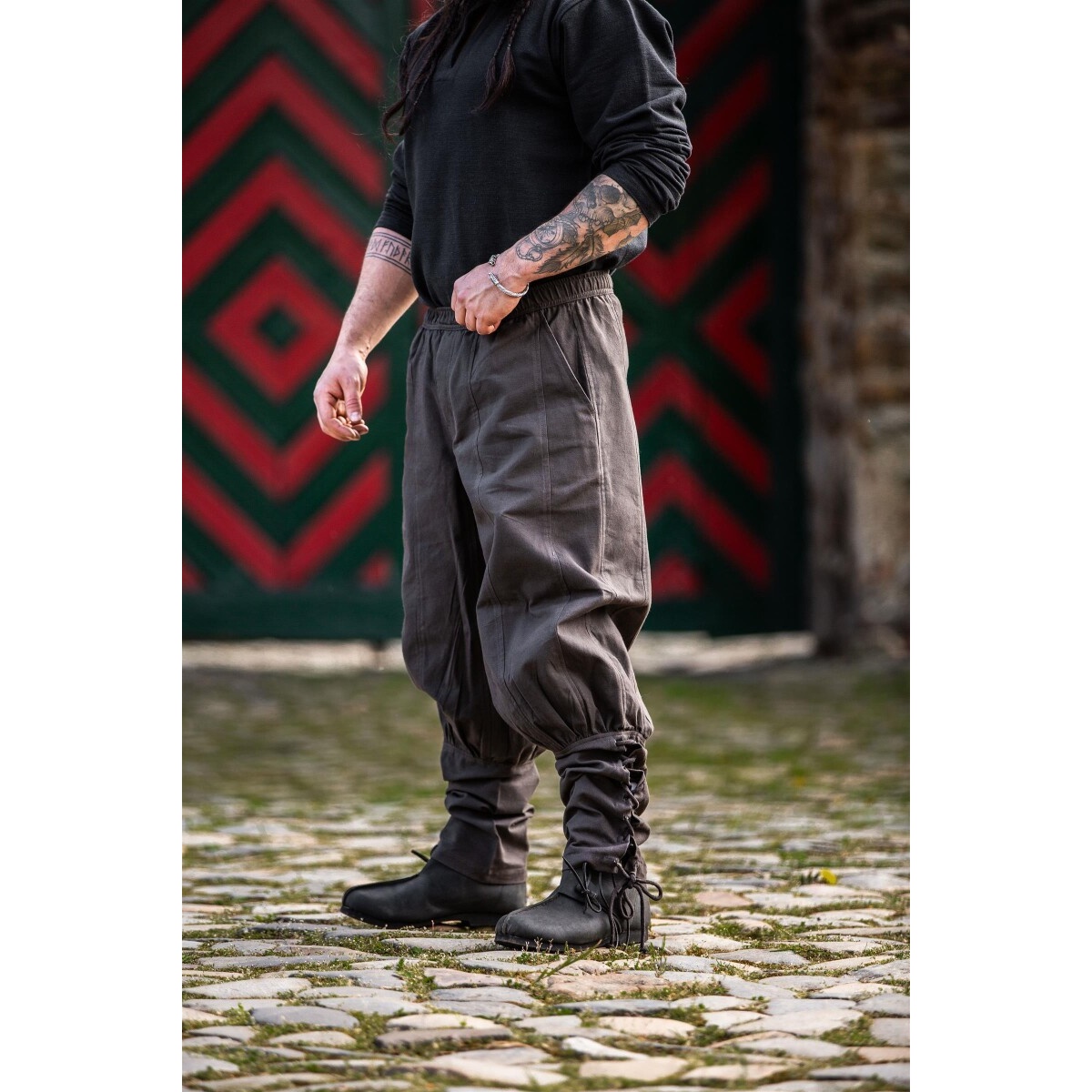 Mittelalter Hose Tiago mit Beinschnürung braun