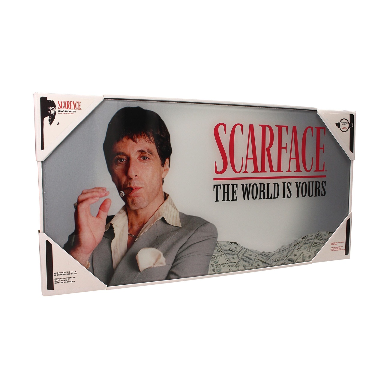 Scarface Plakat szklany The World Is Yours (szare tło) 60 x 30 cm