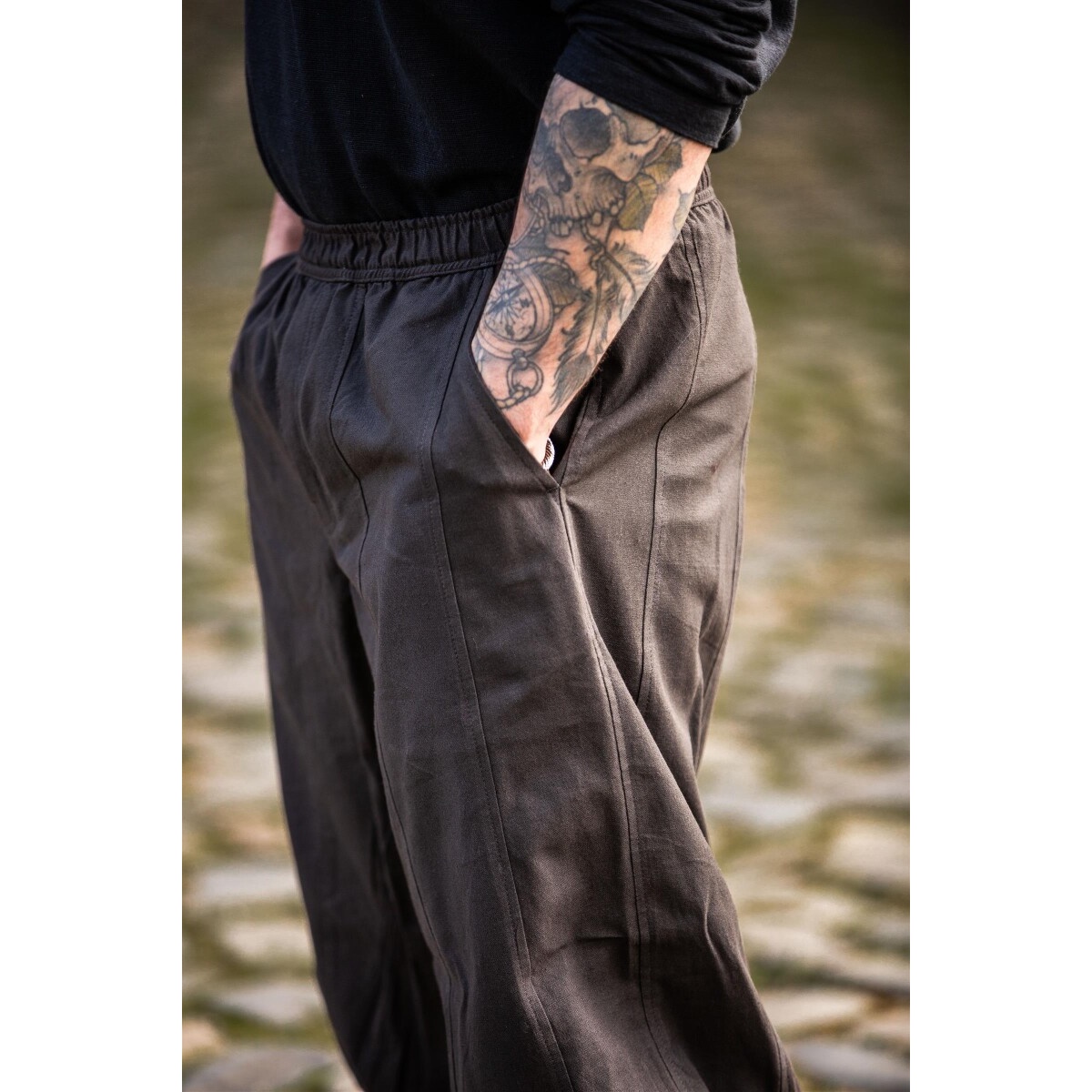 Mittelalter Hose Tiago mit Beinschnürung braun