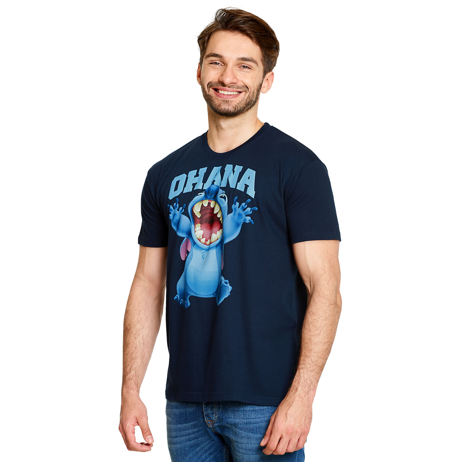 Lilo & Stitch - T-shirt Ohana bleu