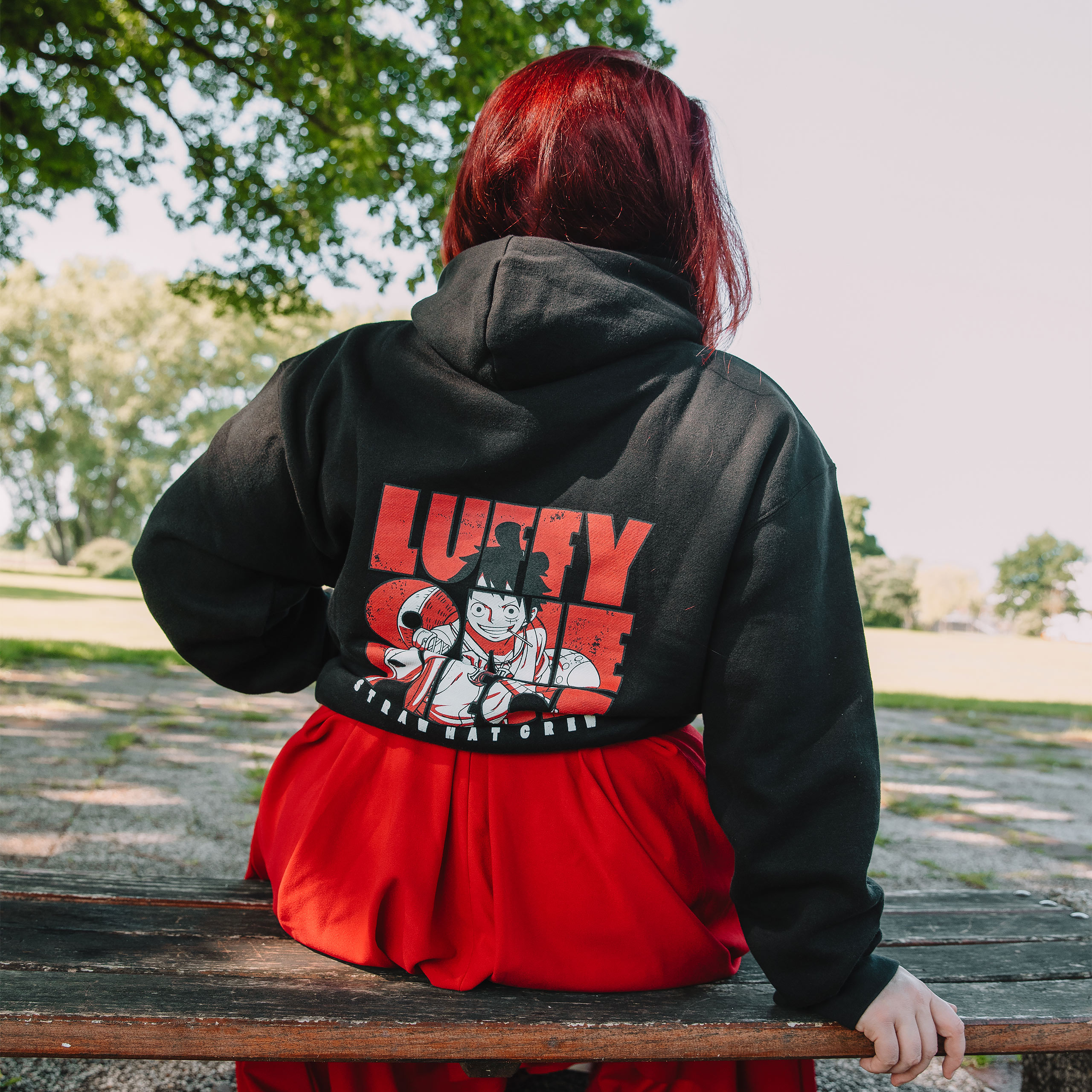 One Piece - Sweat à capuche Luffy Équipage du Chapeau de Paille Noir