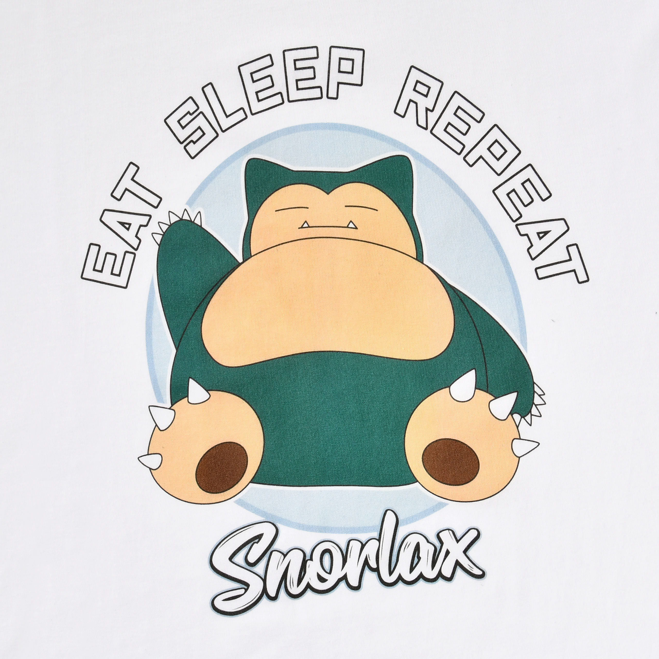 Pokemon - Snorlax Eat Sleep Repeat Camiseta blanca