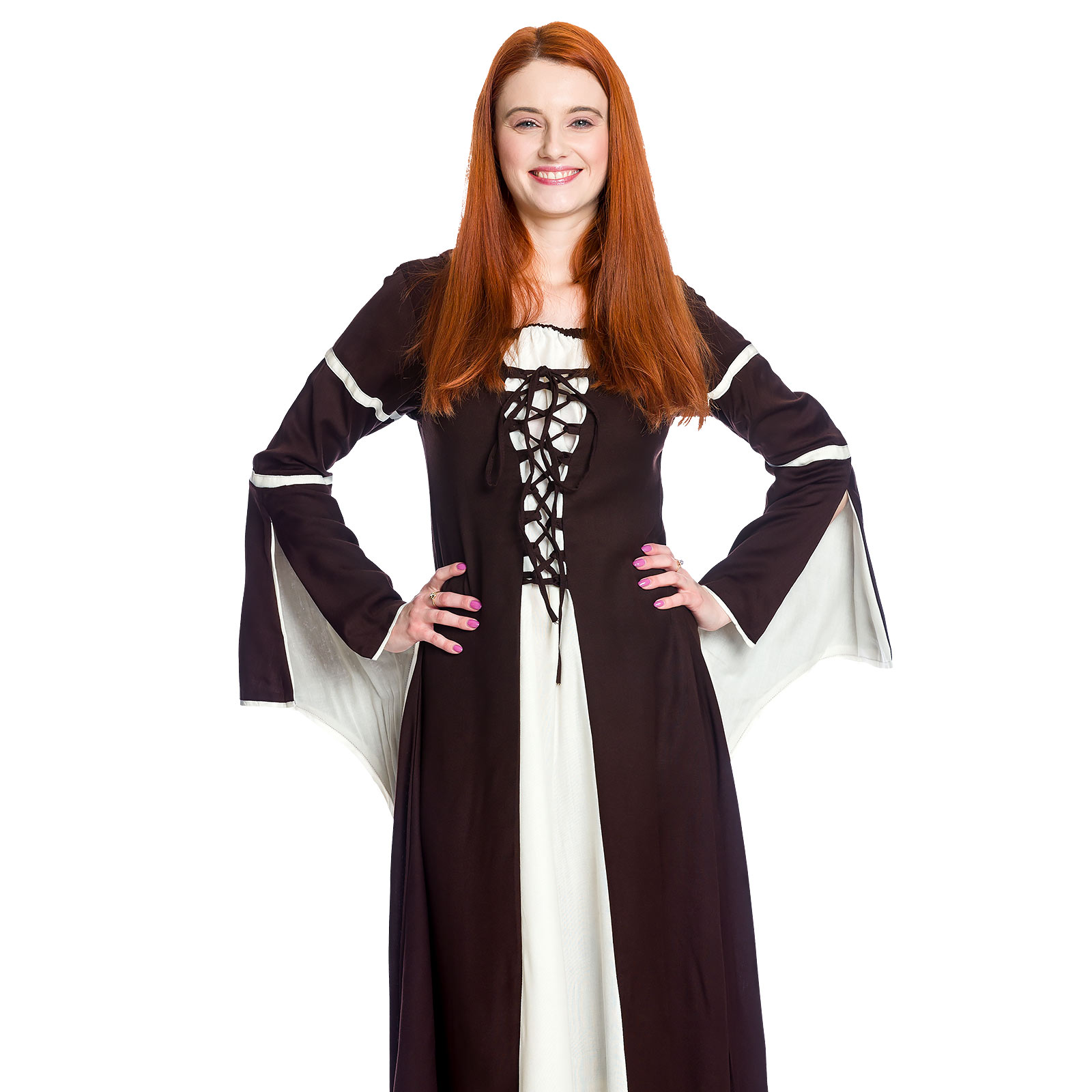 Medieval dress Katherina brown-nature
