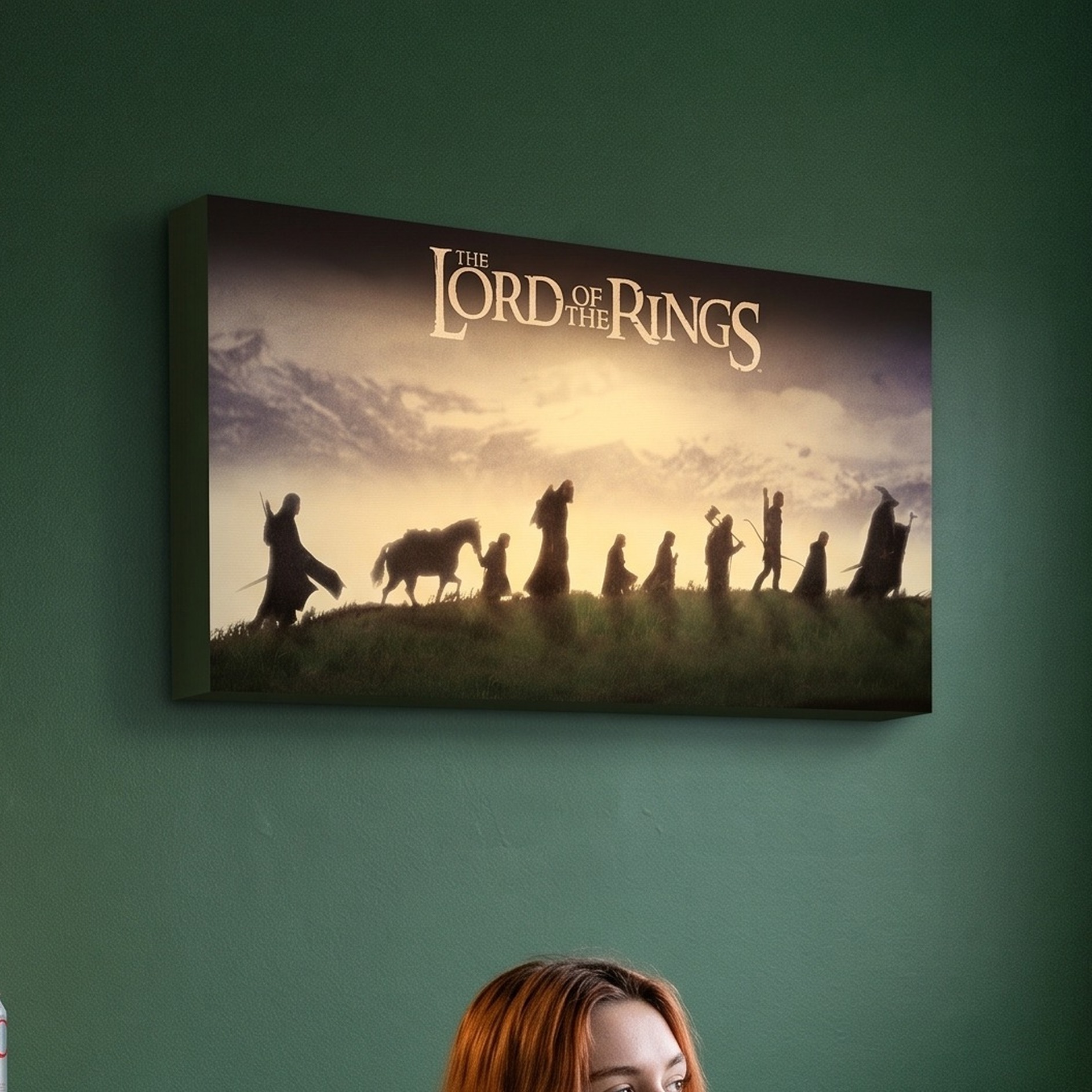 Der Herr der Ringe - Die Gefährten Wandbild mit Licht