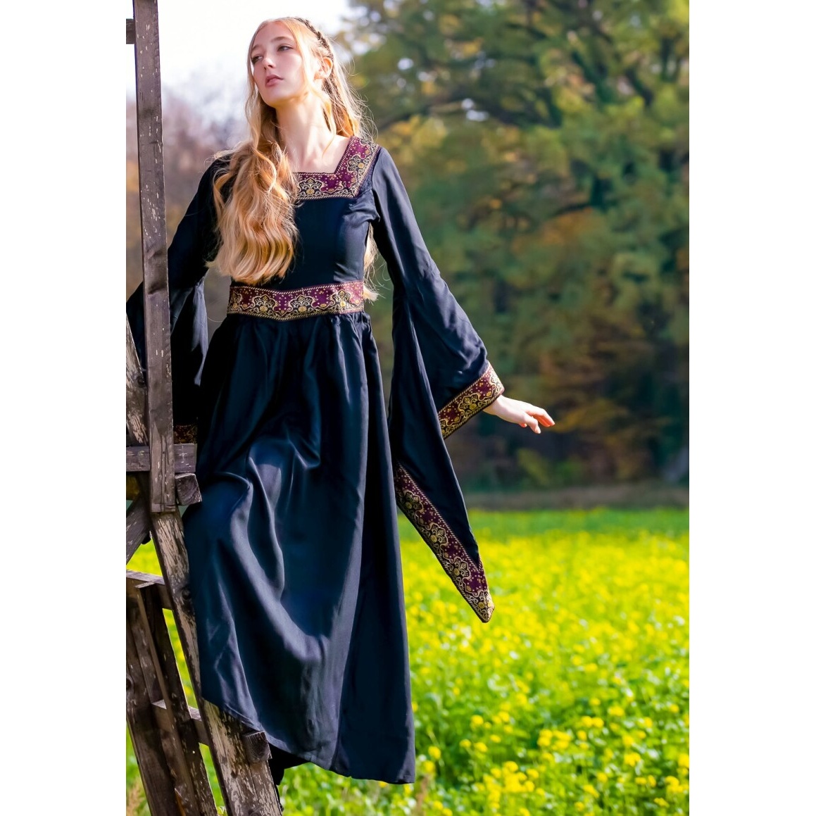 Vestido medieval Katharina negro