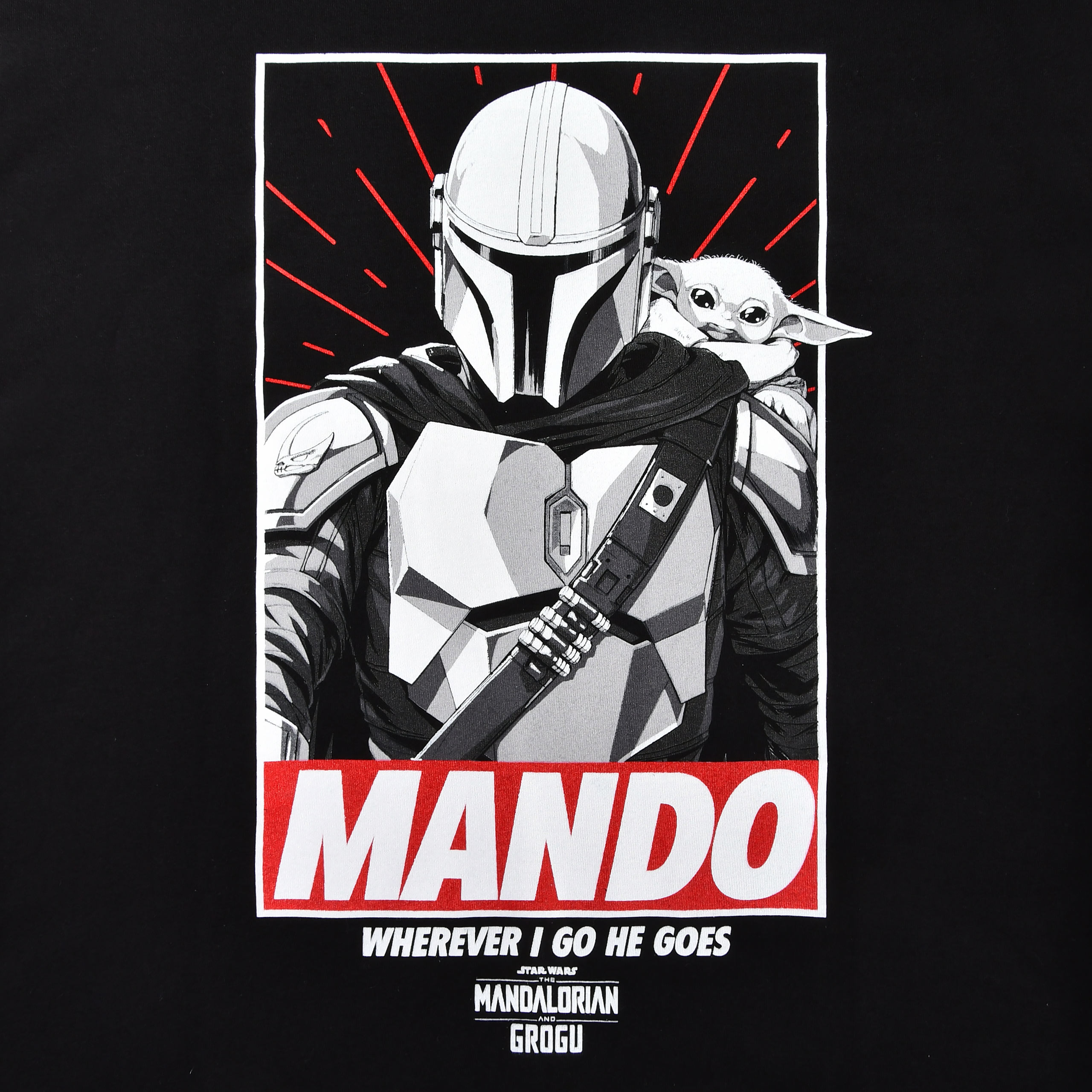 Mando Wherever I Go He Goes T-Shirt Black - Star Wars The Mandalorian