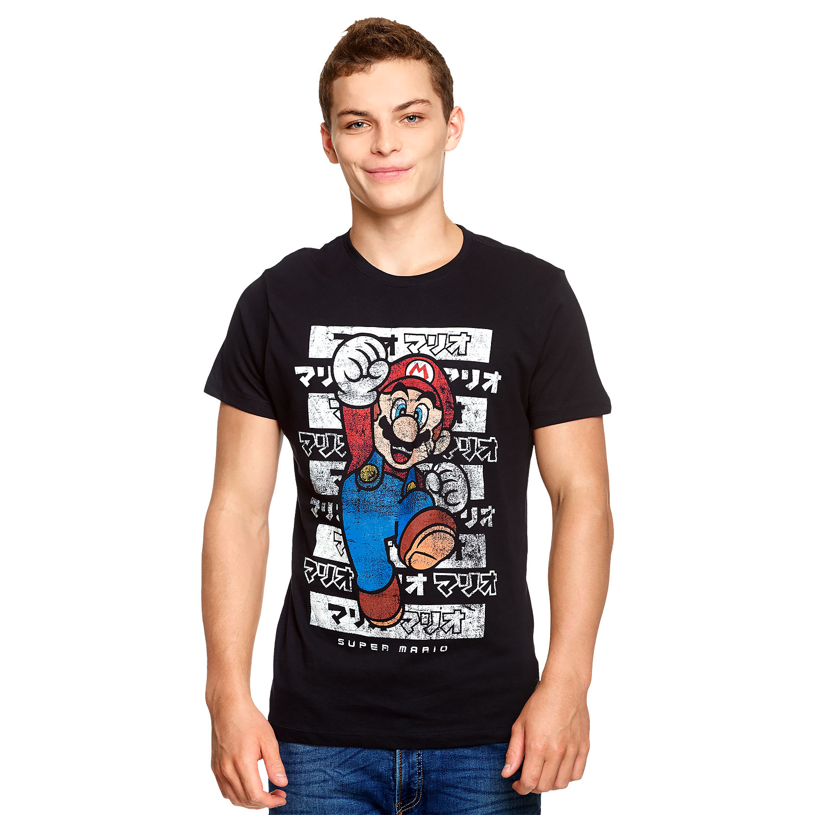 Super Mario Jump T-Shirt Zwart
