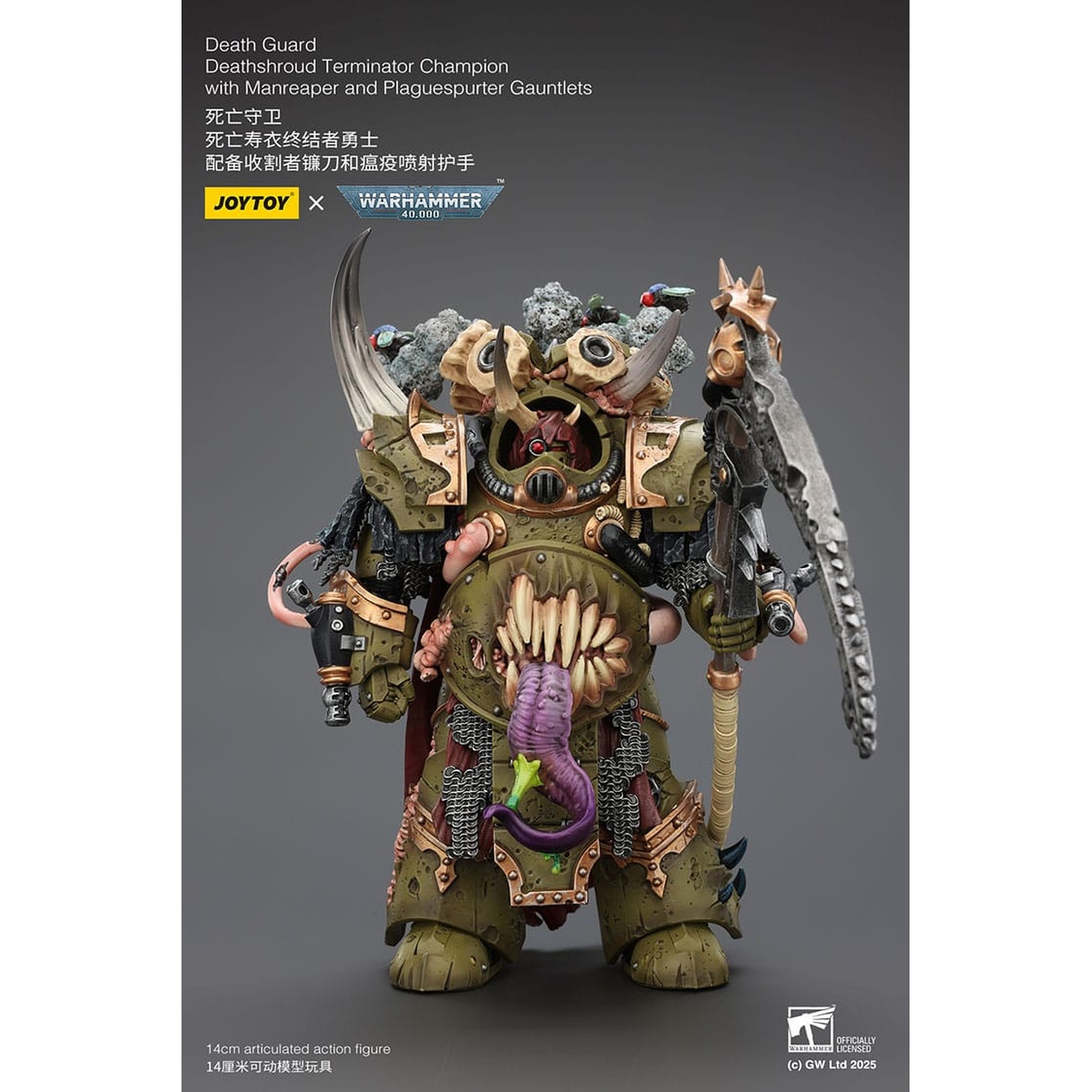 Warhammer 40k Actionfigur 1/18 Death Guard Deathshroud Terminator Championwith Manreaper and Plaguespurter Gauntlets 14