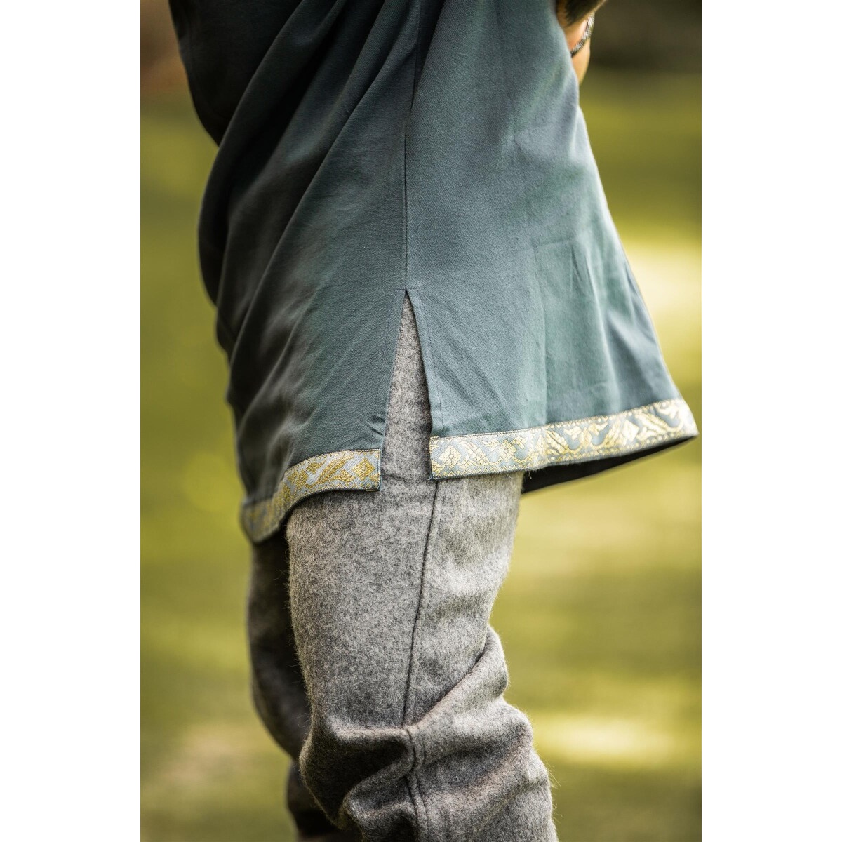 Średniowieczna tunika z krótkim rękawem Njal niebieska