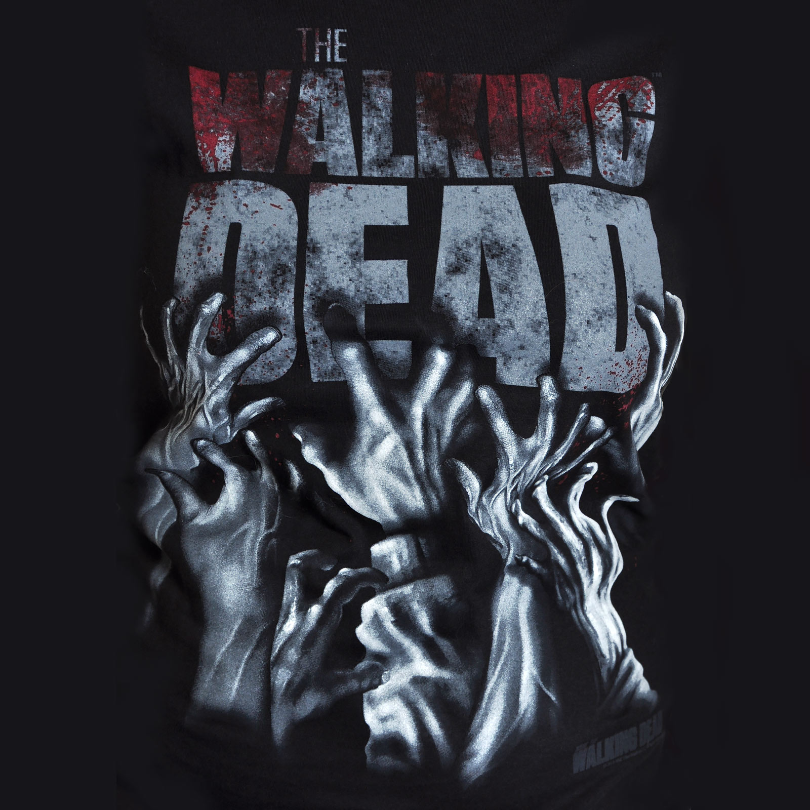 Walking Dead - T-shirt fille éclaboussures de sang main noir