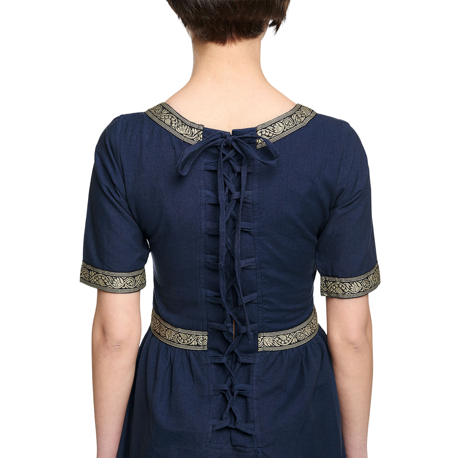 Mittelalter Kleid Ennlin mit Kurzarm blau