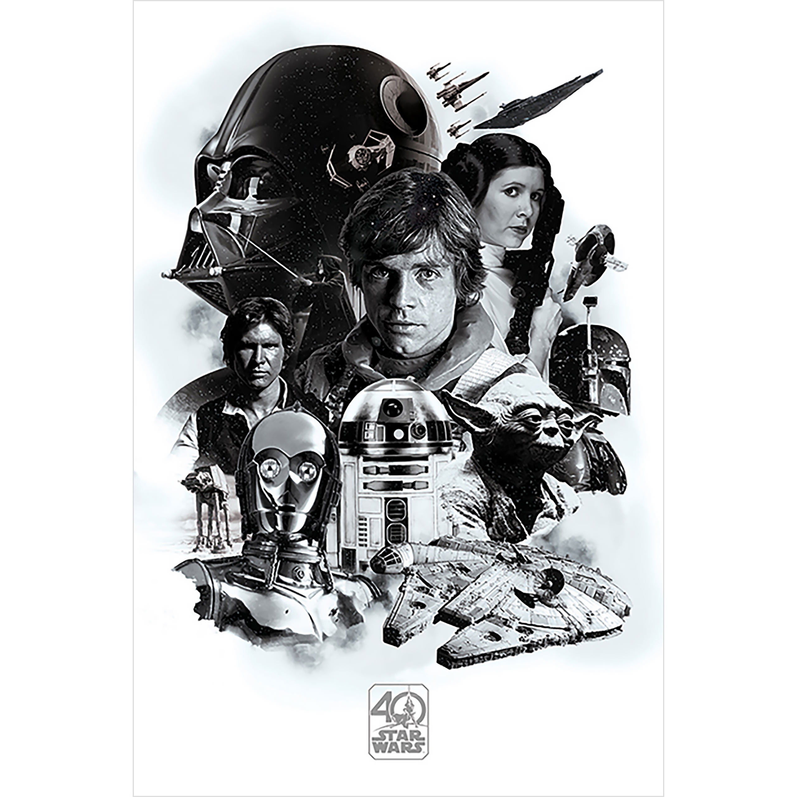 Star Wars - Affiche Maxi Montage du 40ème Anniversaire