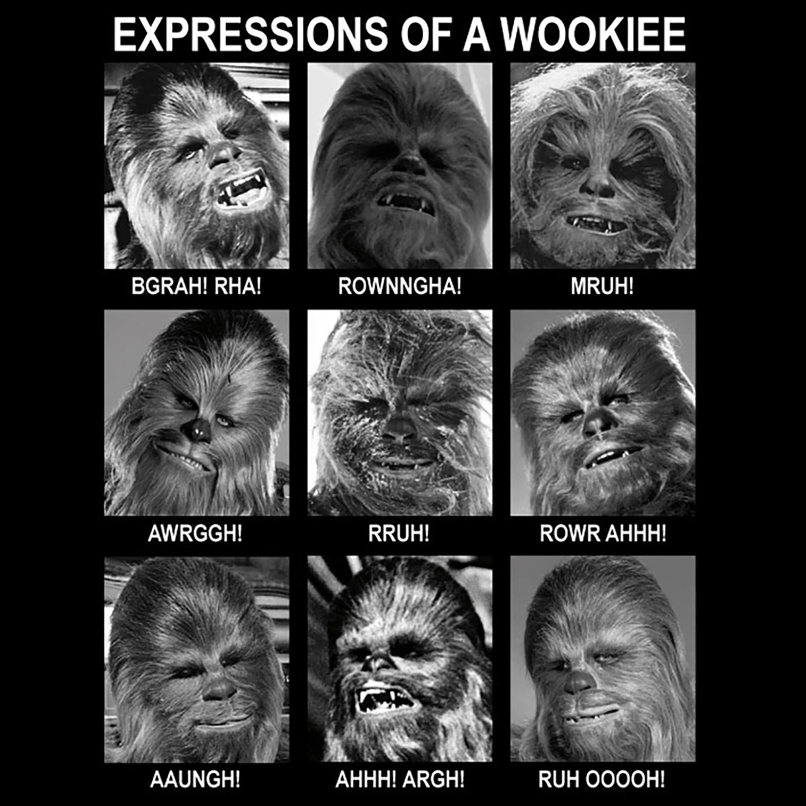 Star Wars - Wookiee Expressions T-Shirt black