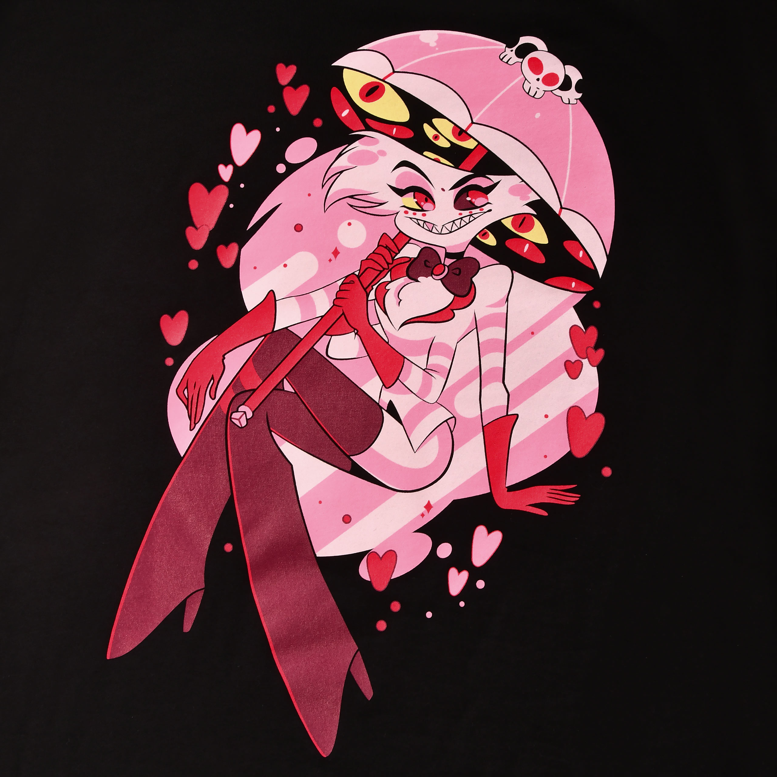 Spider Demon Angel T-Shirt für Hazbin Hotel Fans schwarz