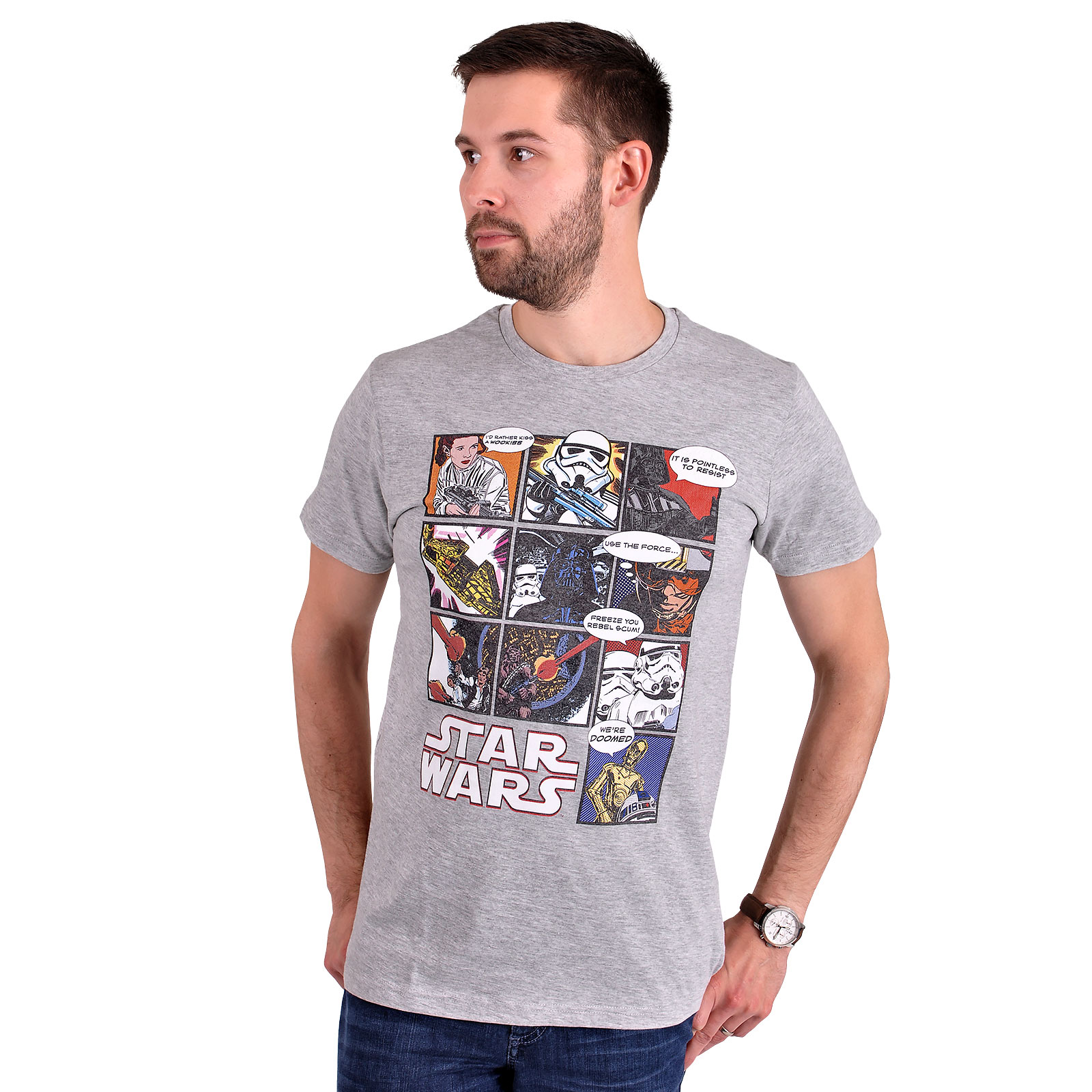 Star Wars - T-shirt de bande dessinée gris