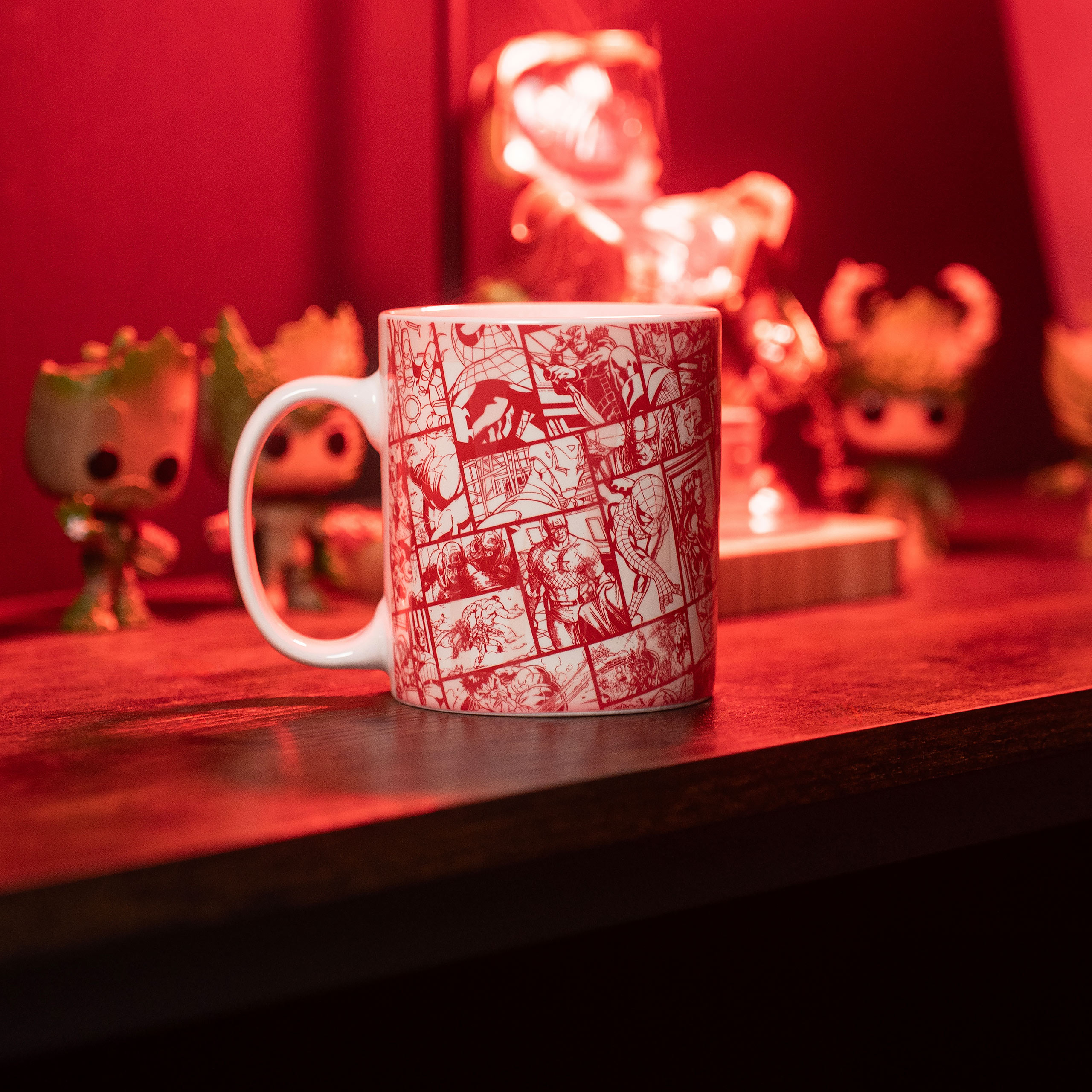 Marvel - Taza de efecto térmico con logo de cómic