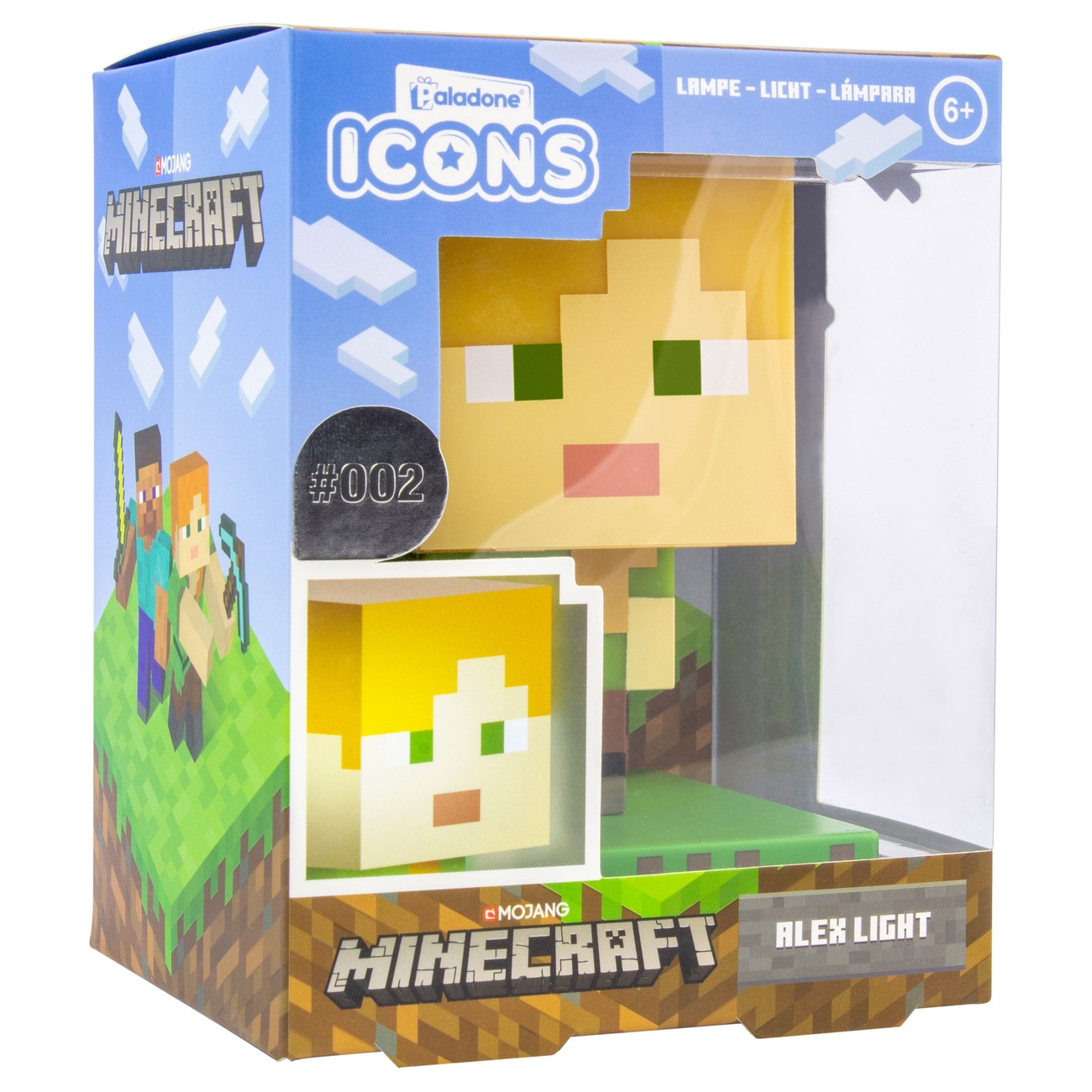 Lámpara Icono 3D Minecraft Alex