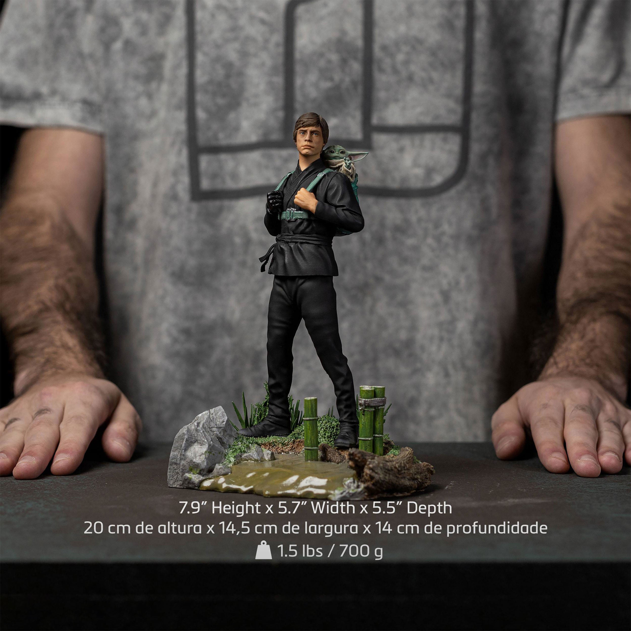 Statue d'entraînement de Luke Skywalker & Grogu limitée - Star Wars Le Livre de Boba Fett