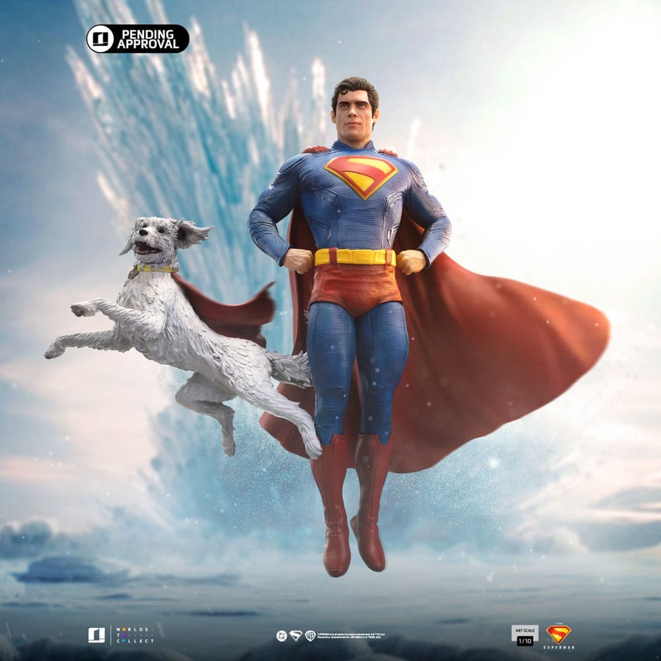 Superman Legacy Art Scale-staty 1/10 Superman & Krypto 32 cm