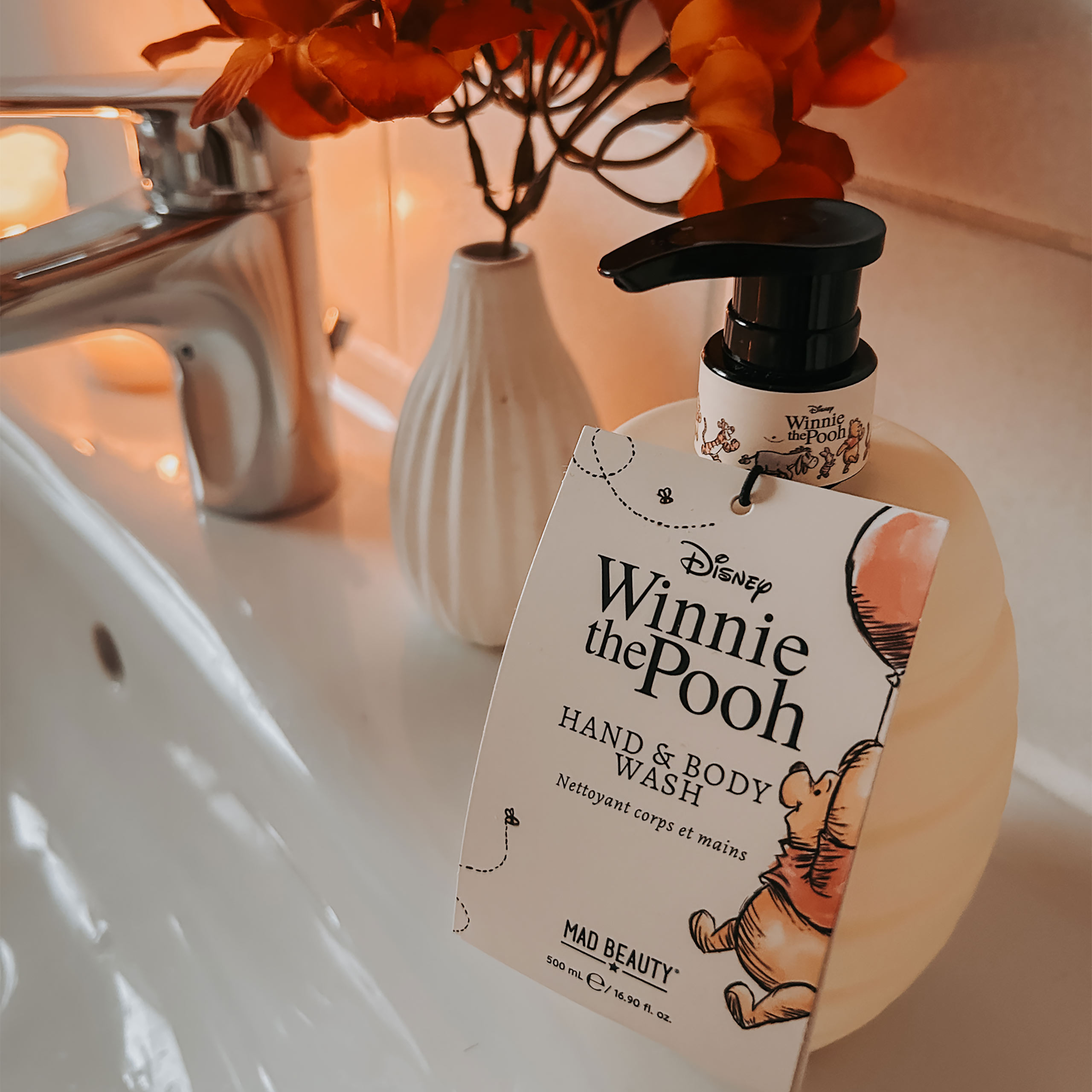 Winnie the Pooh - Dispensador de jabón en forma de tarro de miel con gel limpiador