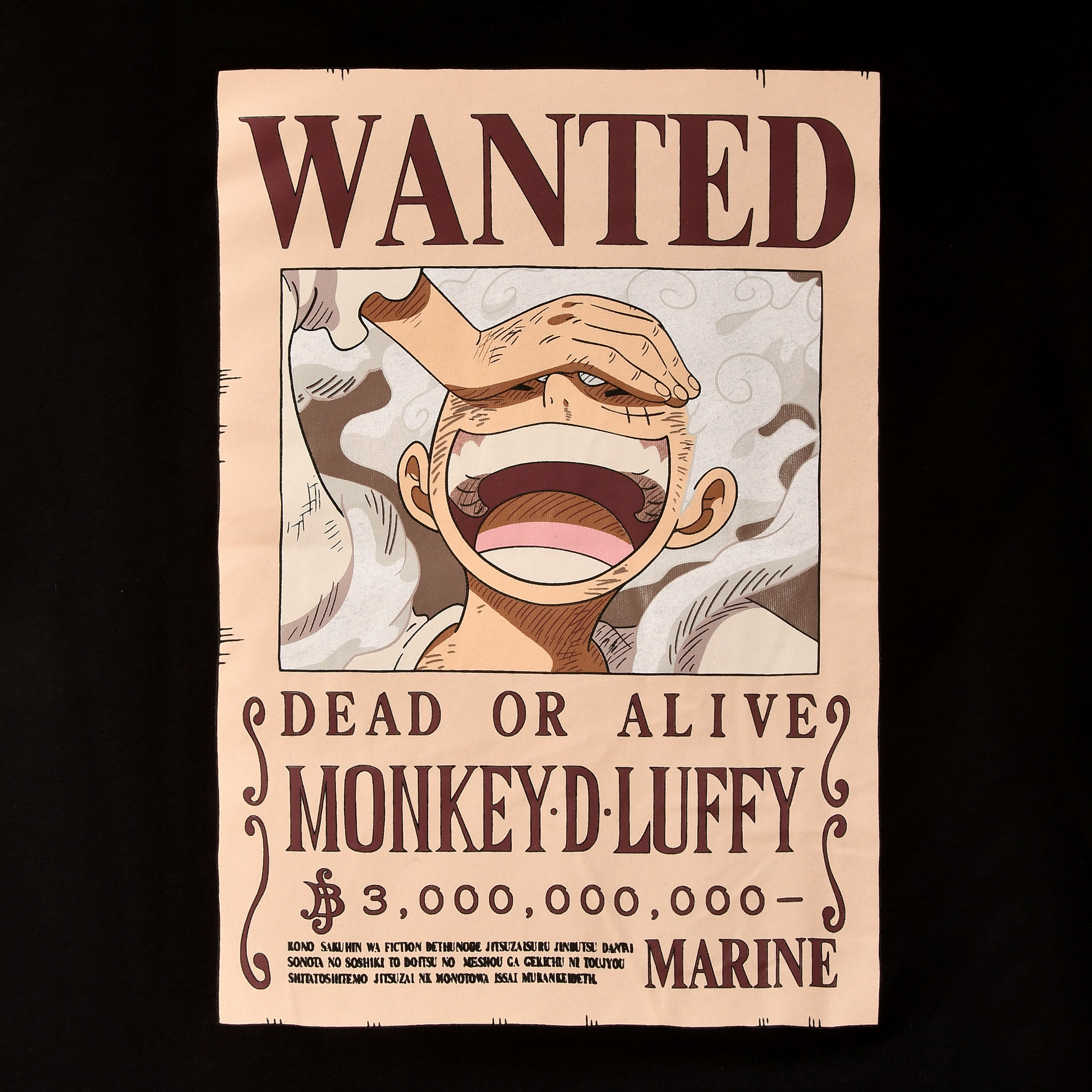 One Piece: Gear 5 - Wanted Luffy Zwart T-Shirt