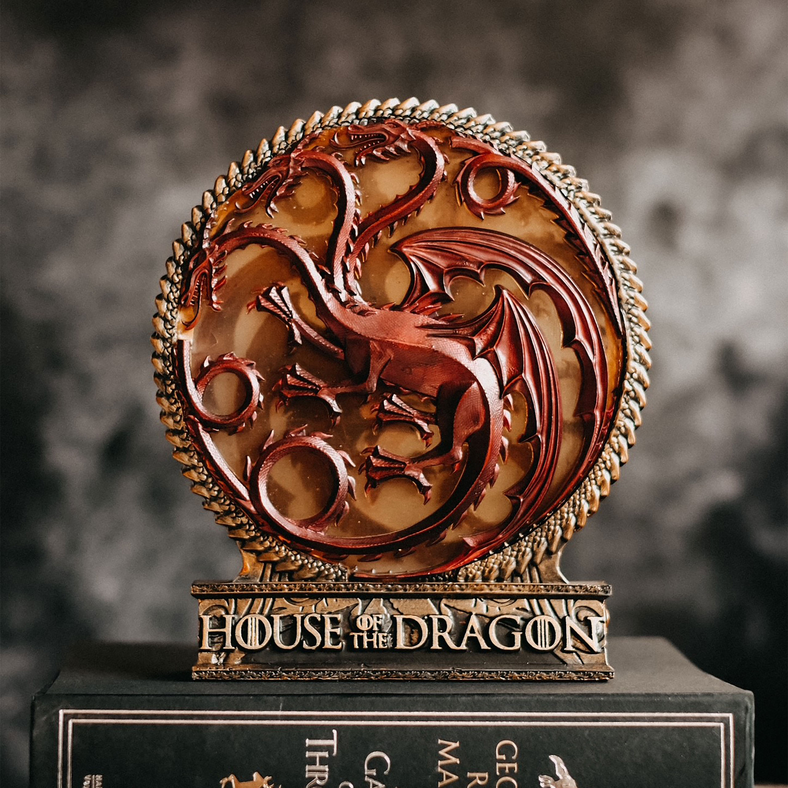 Lámpara de mesa de lujo con el escudo de Targaryen - Casa del Dragón