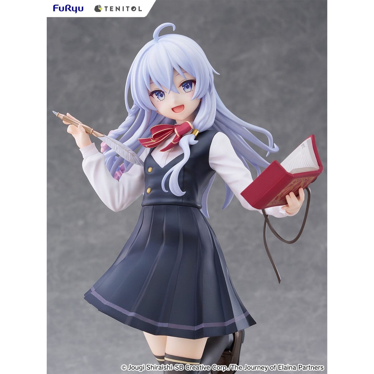 Wandering Witch: The Journey of Elaina statua alta in PVC Tenitol Elaina versione uniforme scolastica 29 cm