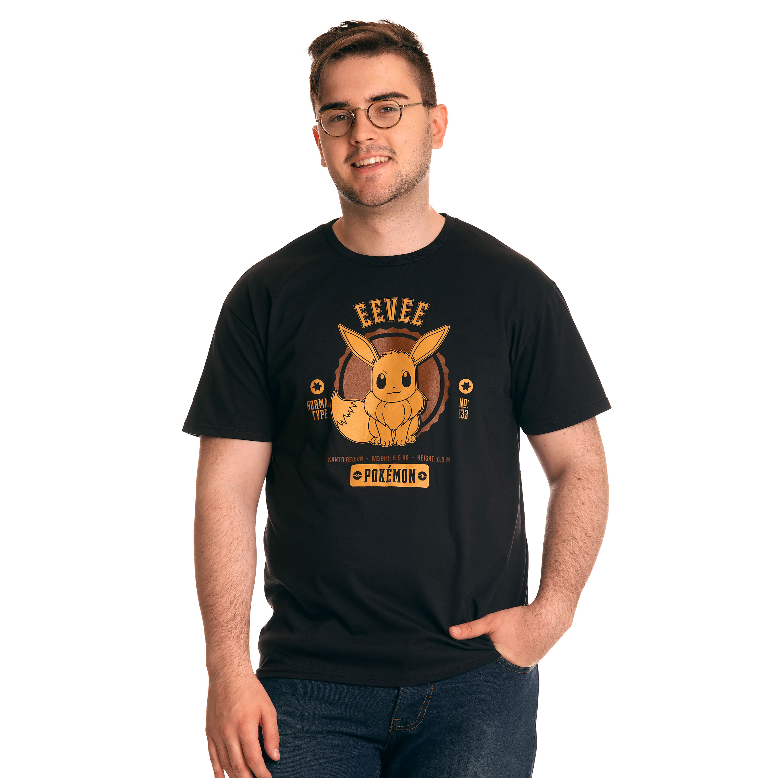 Pokemon - T-shirt de collège Eevee noir