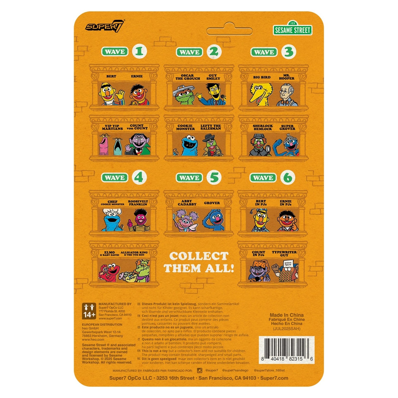 Sesame Street figurine articulée ReAction Wave 06 Bert (PJ) 10 cm