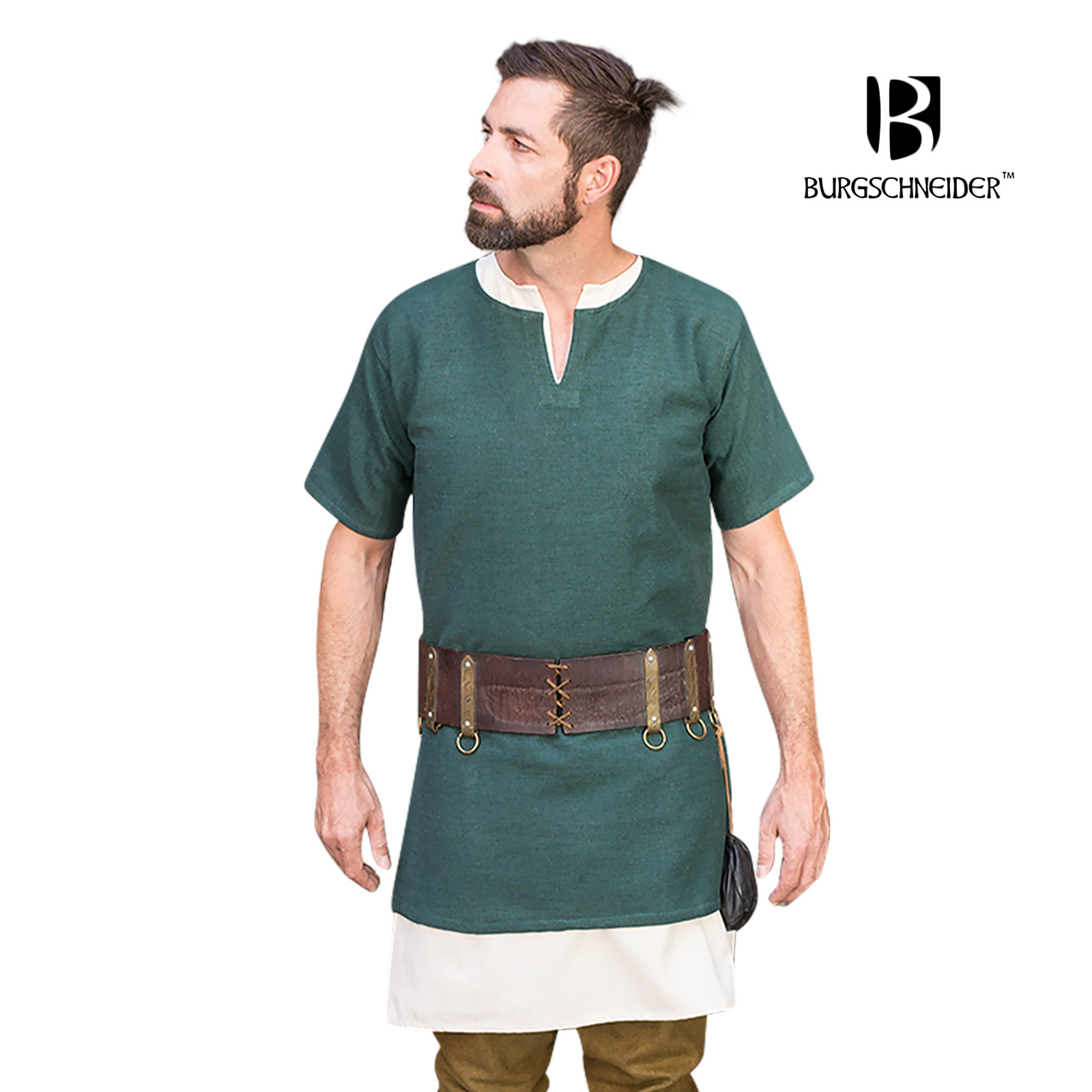 Medieval Short Sleeve Tunic Aegir Green