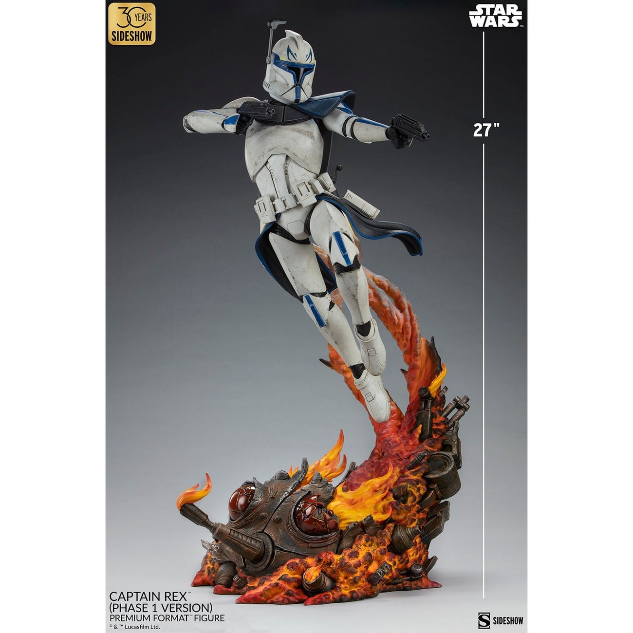 Star Wars Figura Premium Format Captain Rex (Versión Fase 1) Sideshow Exclusive 68 cm