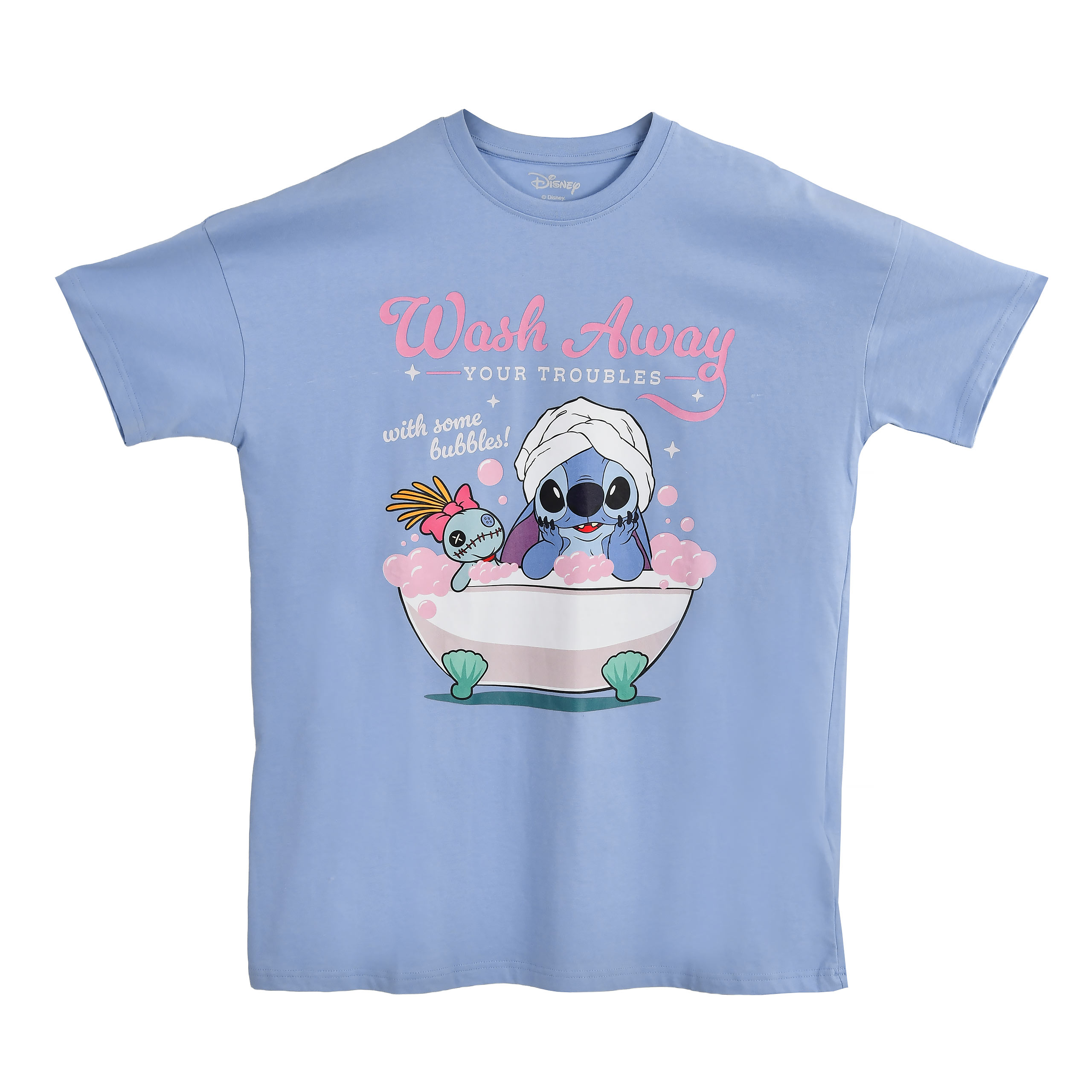 Stitch Wash Away Longshirt blau - Lilo & Stitch